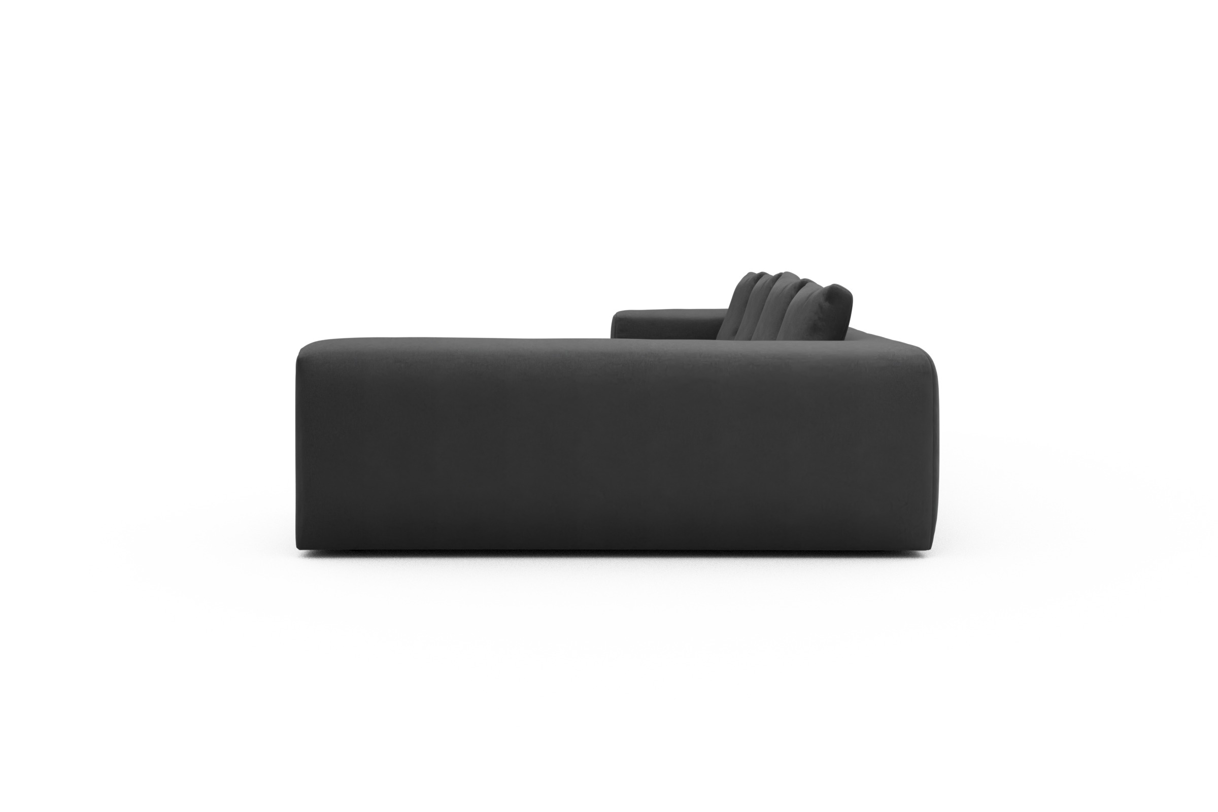 Wohnlandschaft Fred Chaiselongue links mit 2-Sitzer und lange Armlehne rechts Satya-Zinc