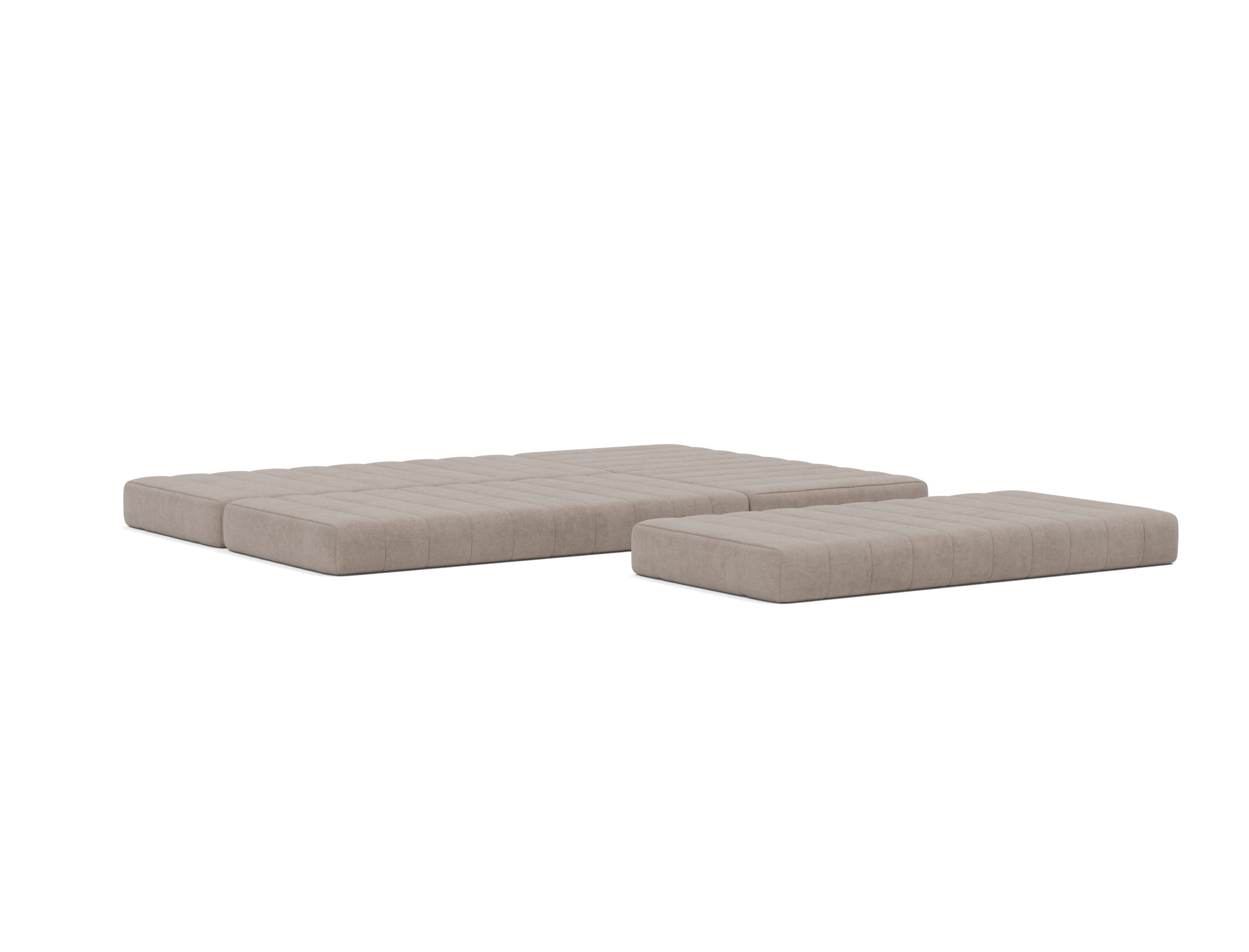 Eck-Schlafsofa CozyPad L-Form mit Armlehne Kord Cordufine 318-Beige