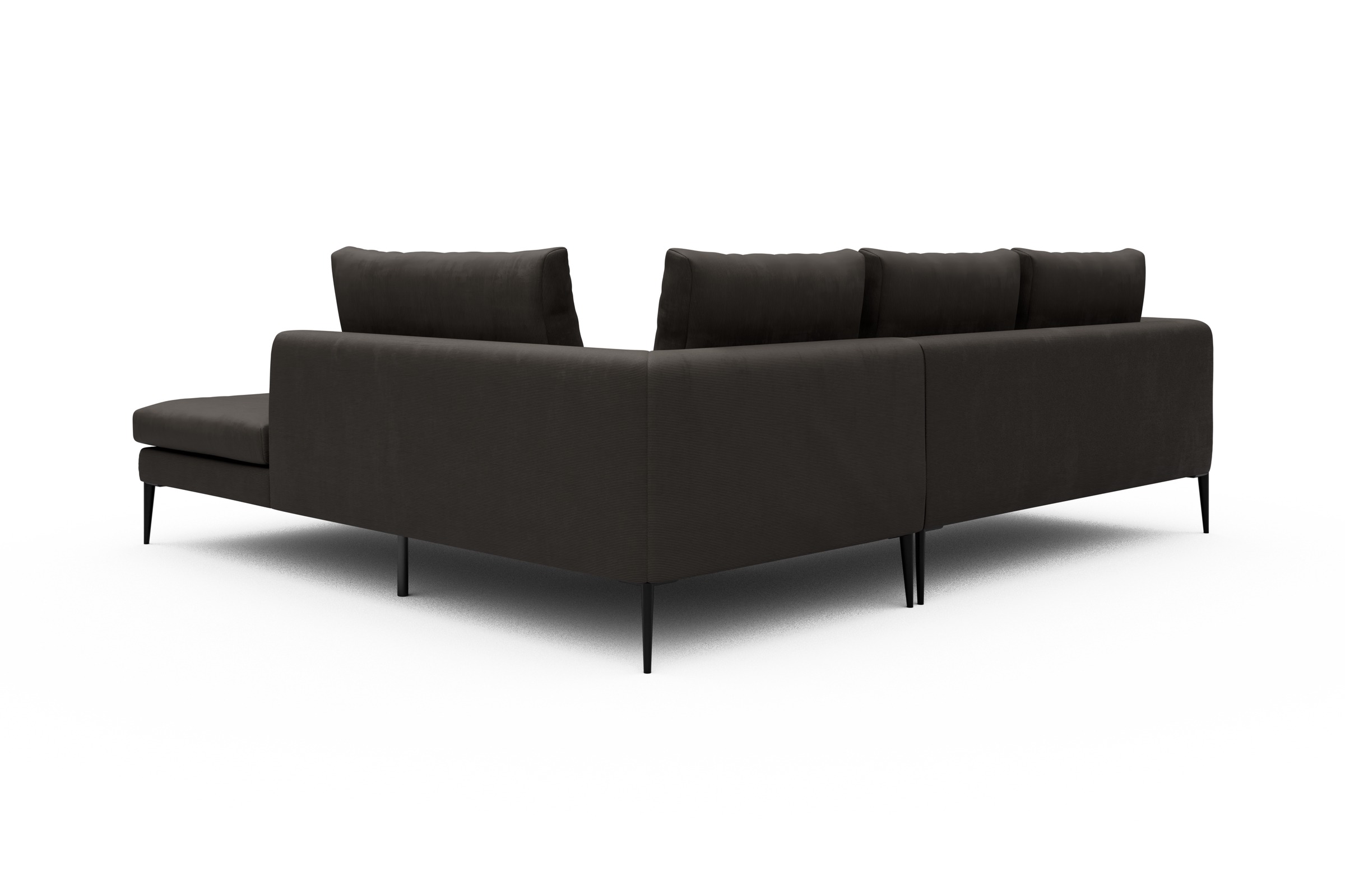 Ecksofa Paul Relax-Ecke rechts mit 2-Sitzer Cordufine-Taupe