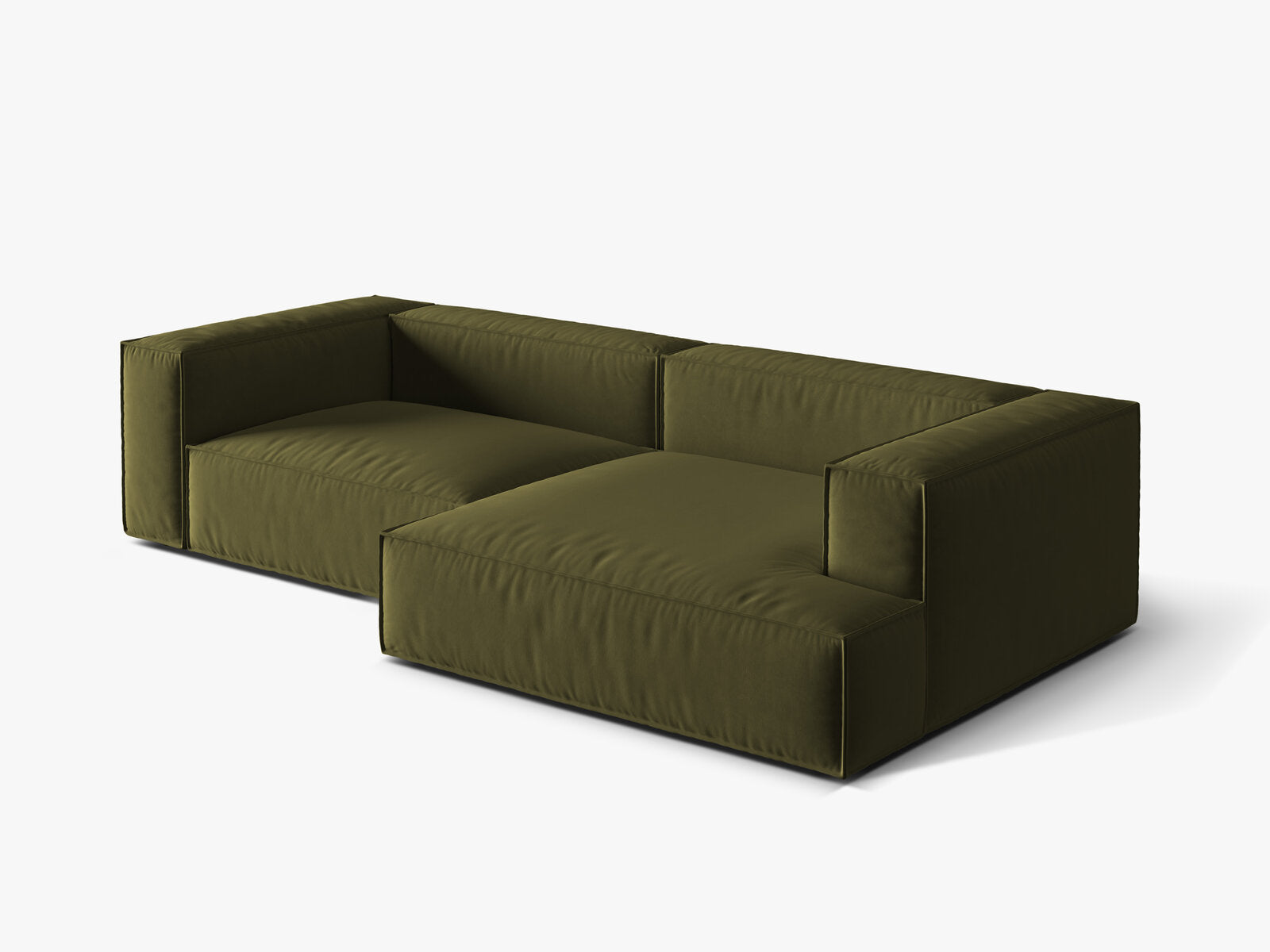 Micadoni Ecksofa Nuria 4-Sitzer Rechts Samt Moßgrün Melange