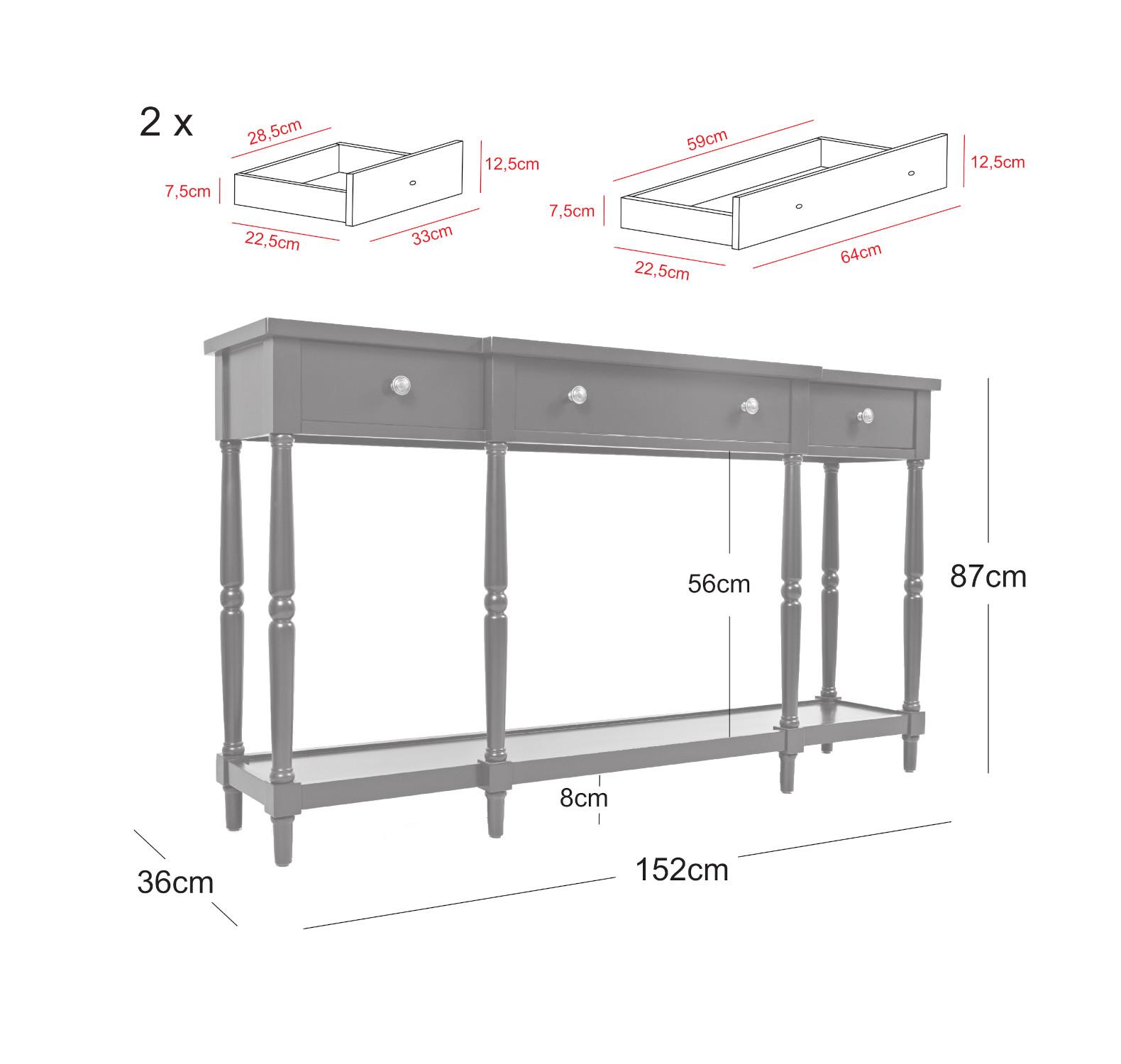 Livin Hill Konsolentisch Avola 152,5 cm Antikweiß