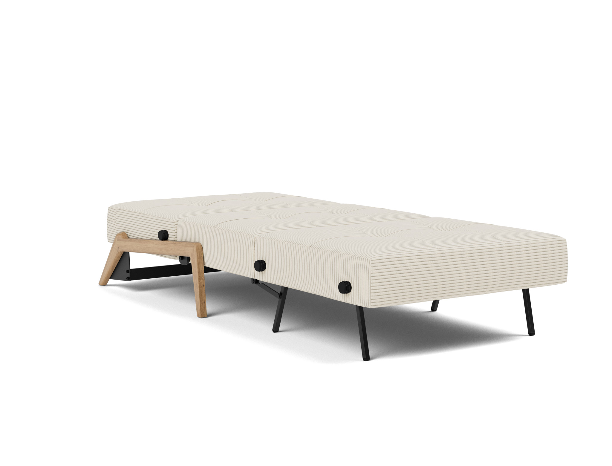 Schlafsessel Cubed 90 Kord Corduroy 594-Ivory Beine Eiche