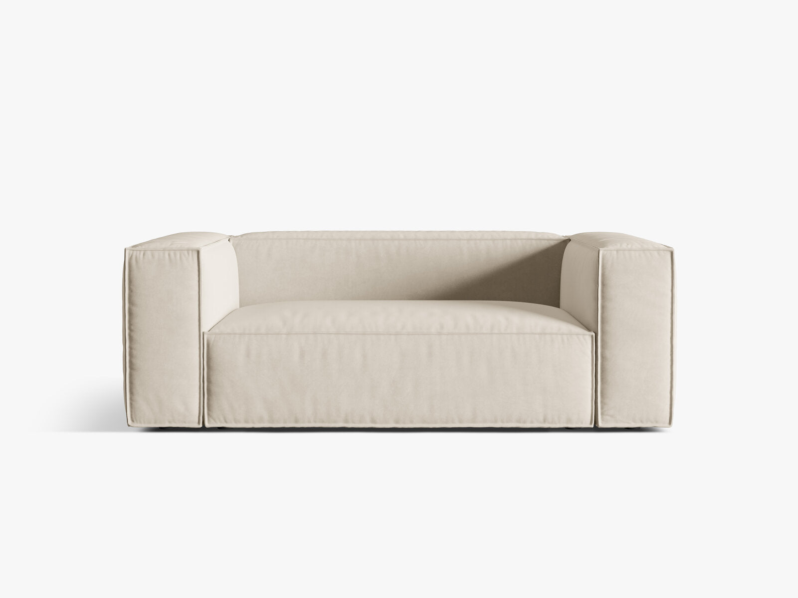 Micadoni Sofa Nuria 2-Sitzer Samt Beige