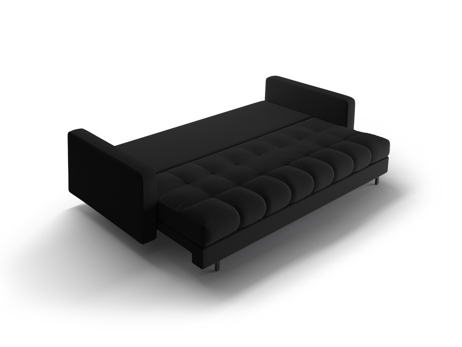Cosmopolitan Design Schlafsofa Bali 3-Sitzer mit Bettkasten Strukturierter Stoff Neve Schwarz