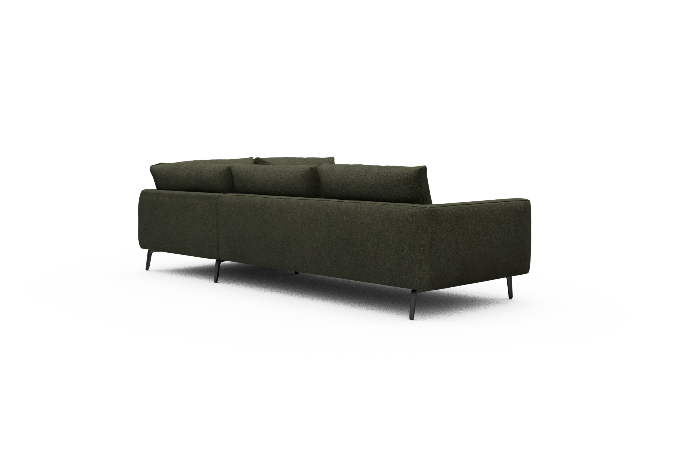 Ecksofa Karl Relax-Ecke rechts mit 2,5-Sitzer Boucle-Forest-Green