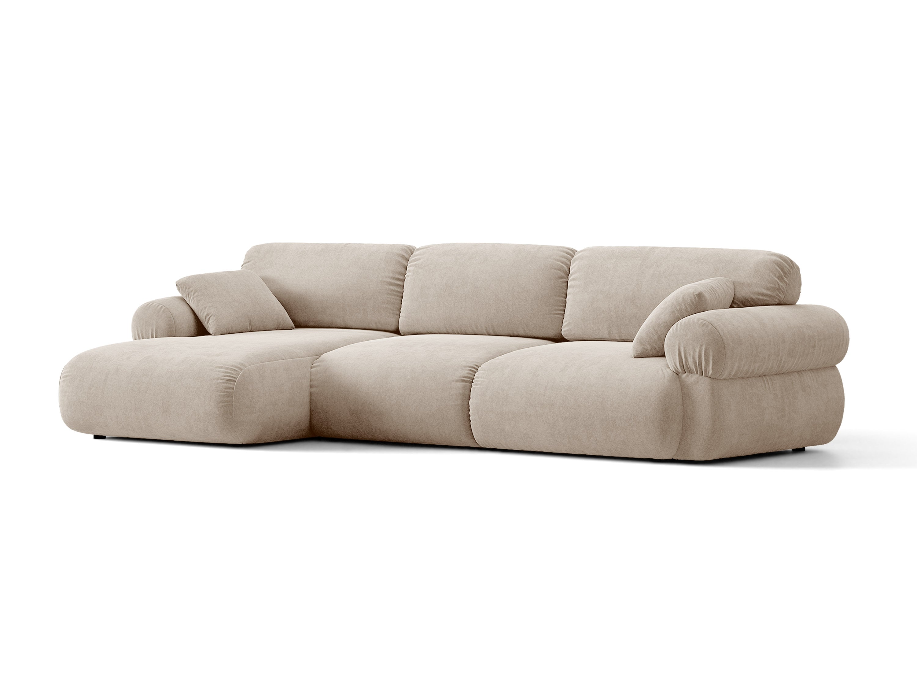 Micadoni Ophelia Ecksofa 6-Sitzer Strukturierter Stoff Liberty Beige Links