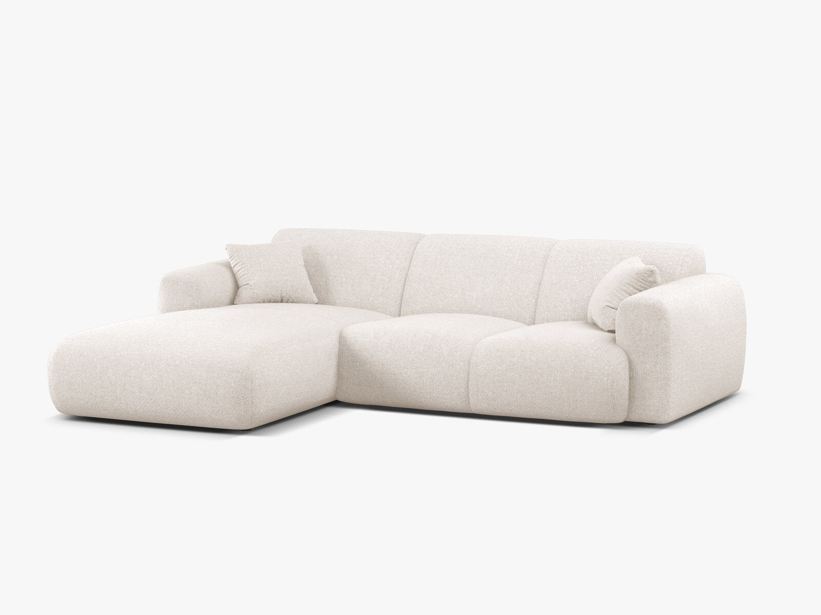 Micadoni Ecksofa Molino 4-Sitzer Links Chenille Eden Helles Beige