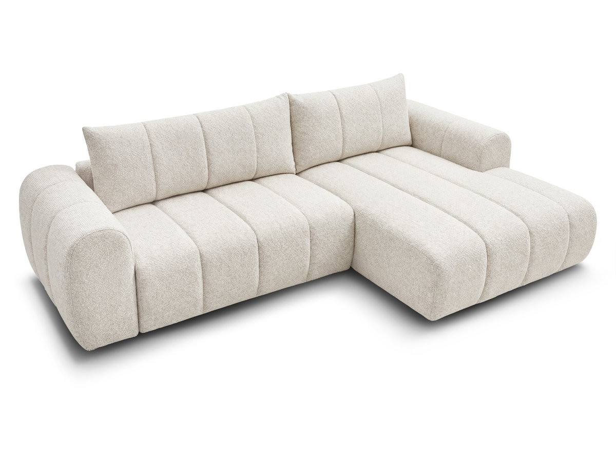Bobochic Nesty Ecksofa 272 cm Melange-Stoff Beige Ecke rechts