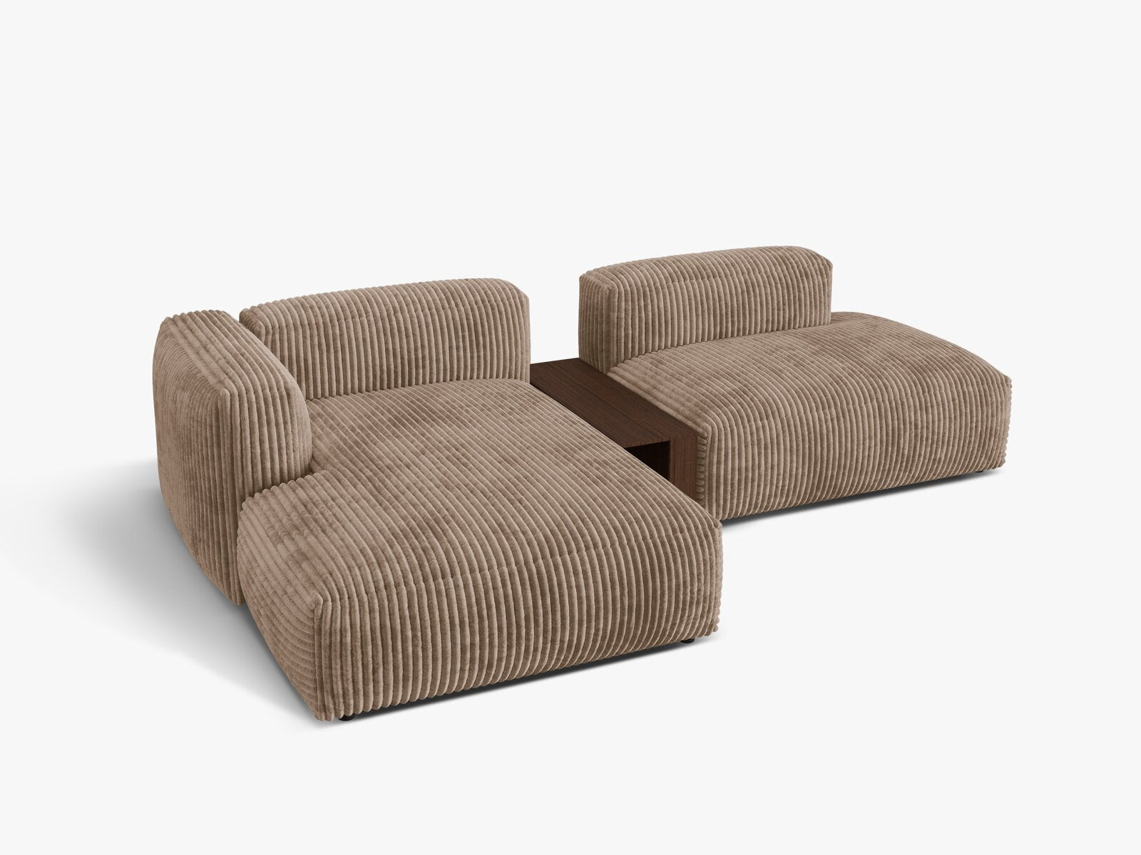 Micadoni Ecksofa Martina 2-Sitzer mit Couchtisch Links Kord Eichel