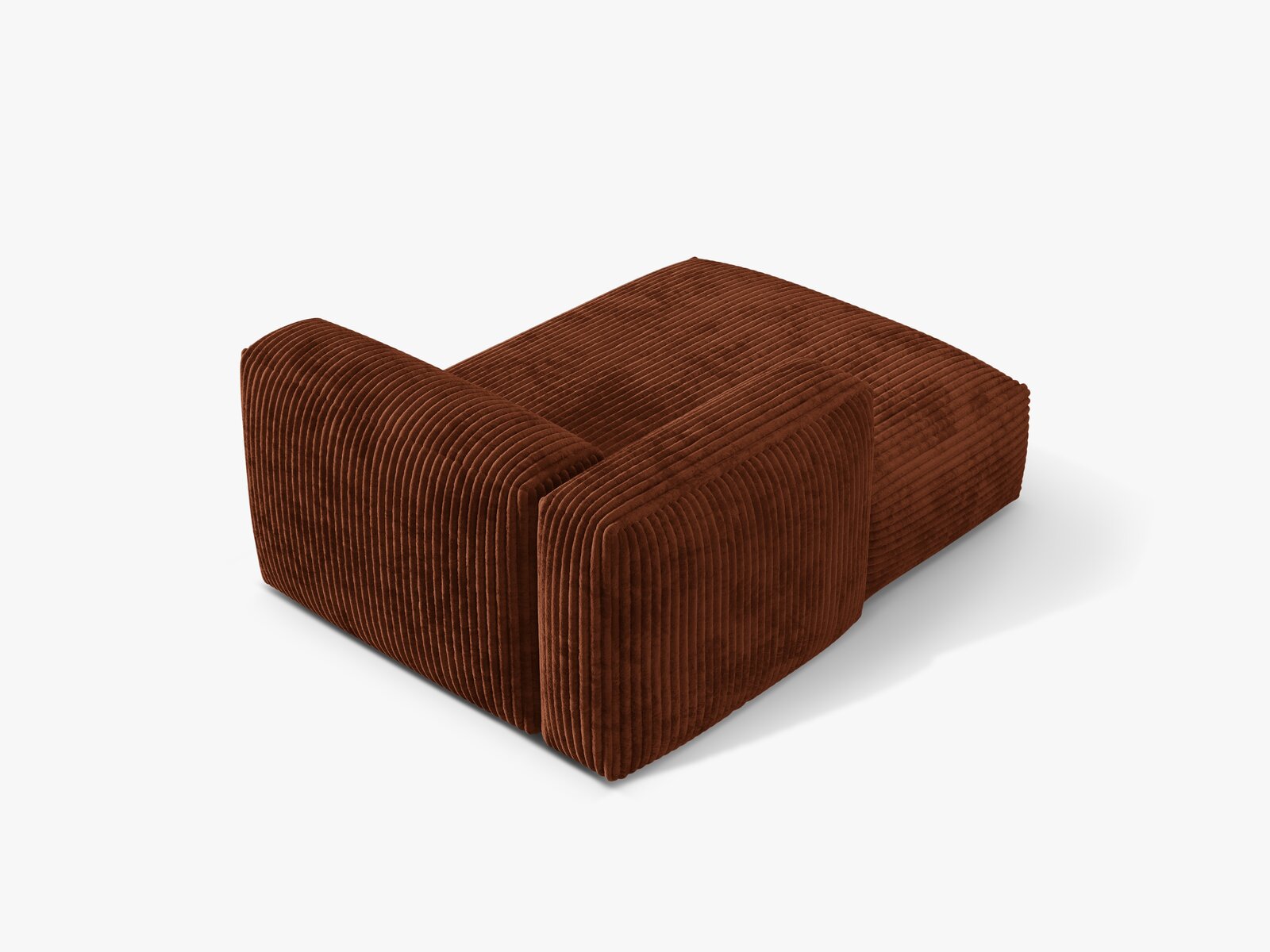 Micadoni Recamiere Martina 1-Sitzer Links Kord Tilia Ziegel