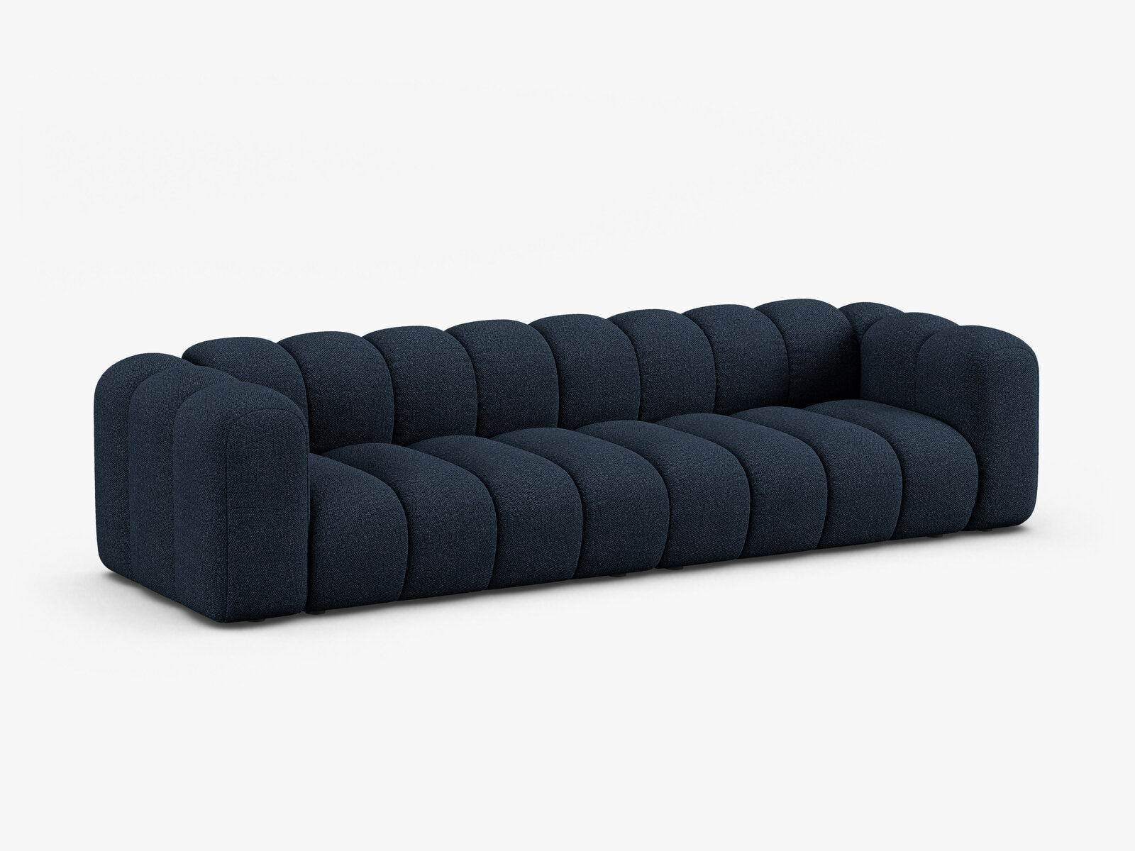 Micadoni Modulares Sofa Lupine 4-Sitzer Boucle Baloo Dunkelblau