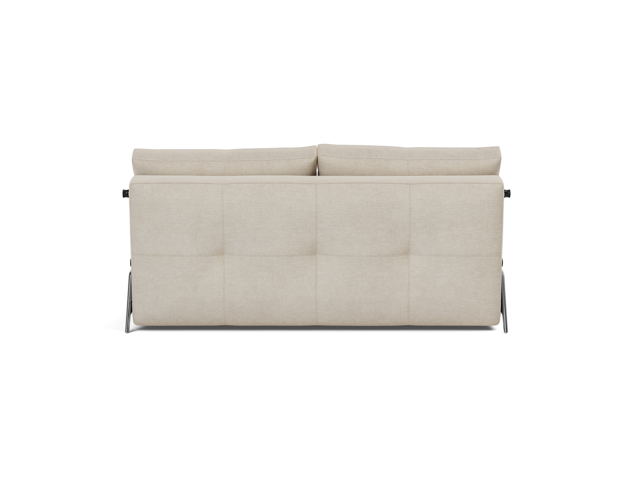 Schlafsofa Cubed 160 Flachgewebe Phobos 586-Latte Beine Aluminium