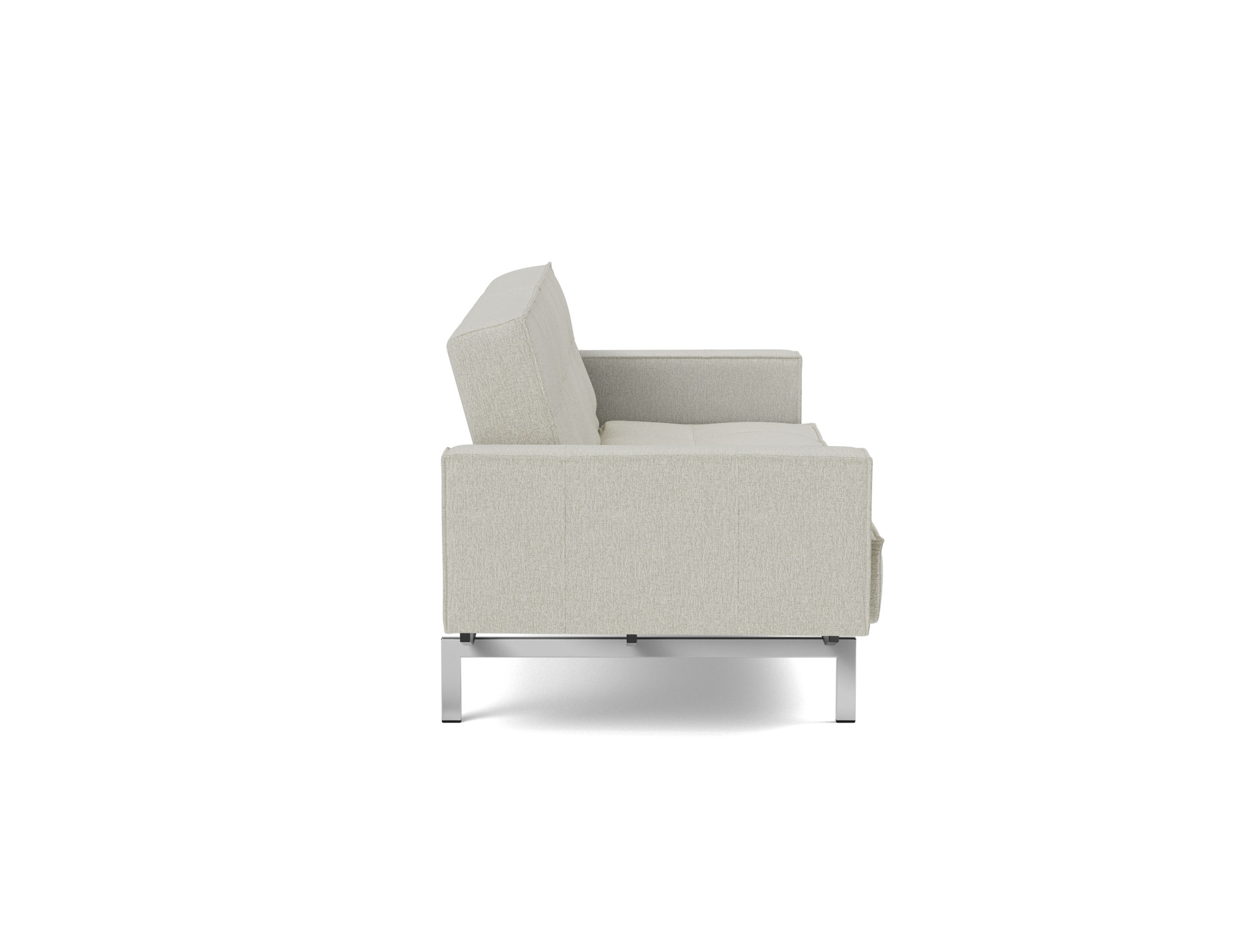 Schlafsofa Splitback mit Armlehnen Flachgewebe Mixed Dance 527-Natural Beine Chrom