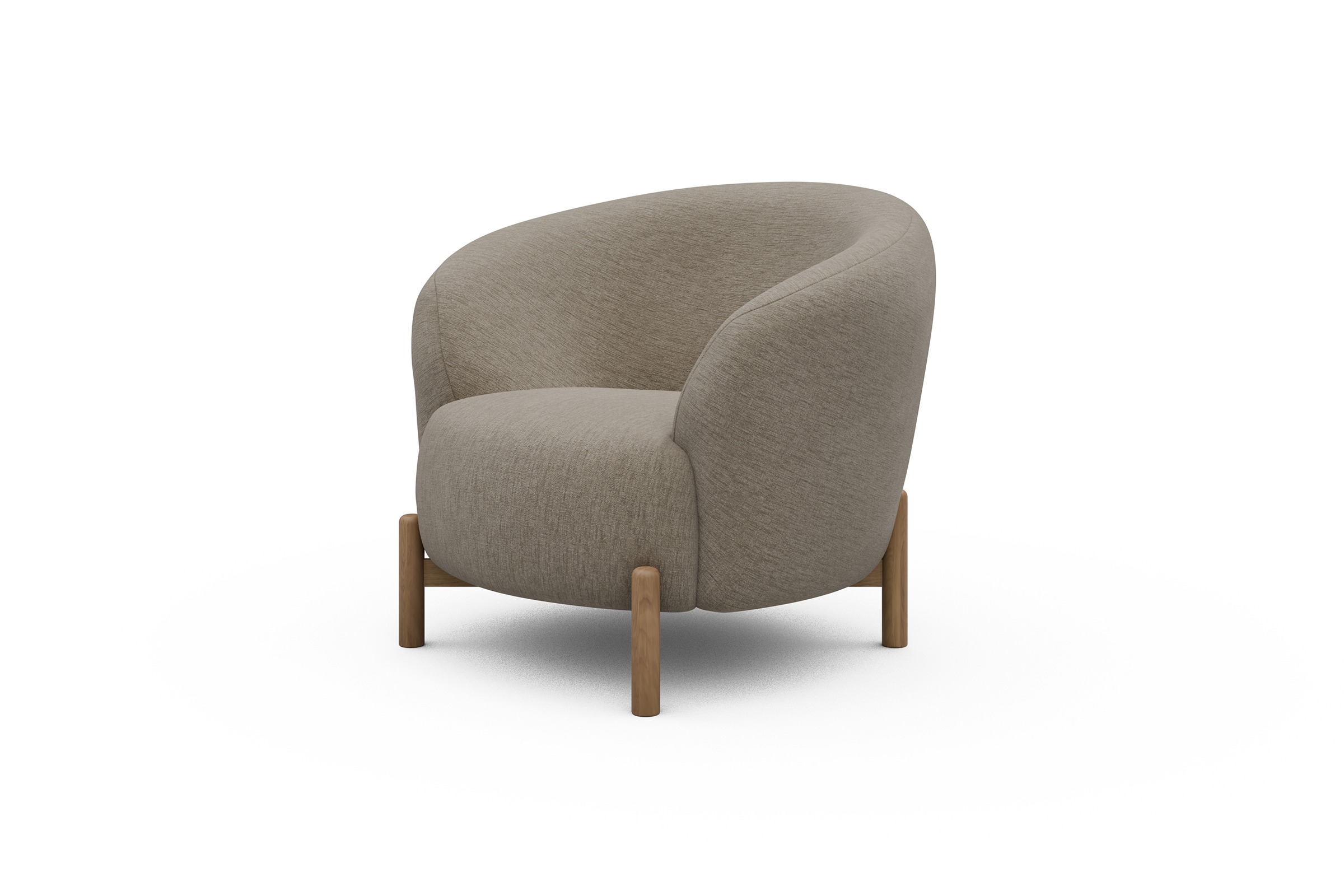 Sessel Ronda Holzbeine Eiche Natur Smooth-Beige