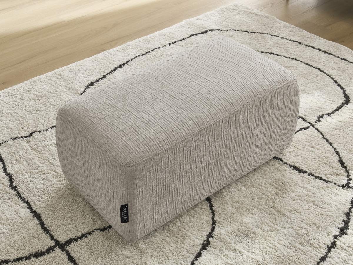 Bobochic Atilla Pouf Strukturstoff Beige