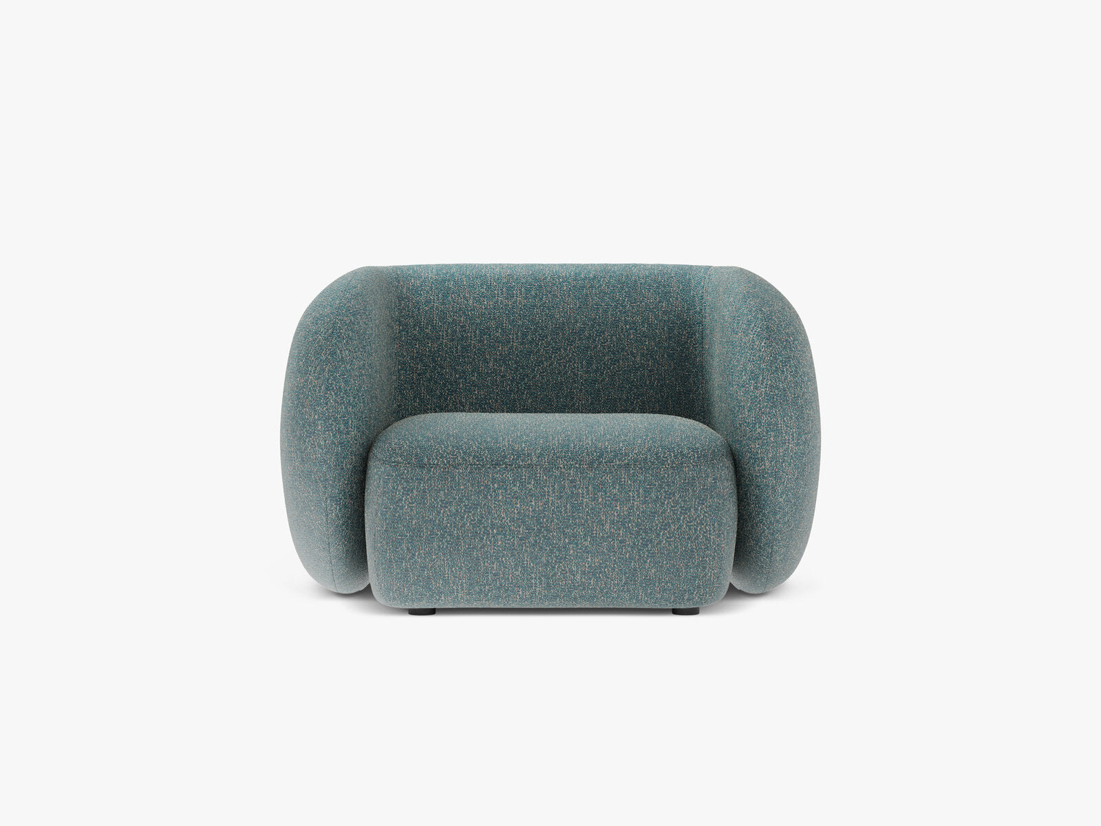 Micadoni Sessel Kate 1-Sitzer Strukturierter Stoff Blau Melange