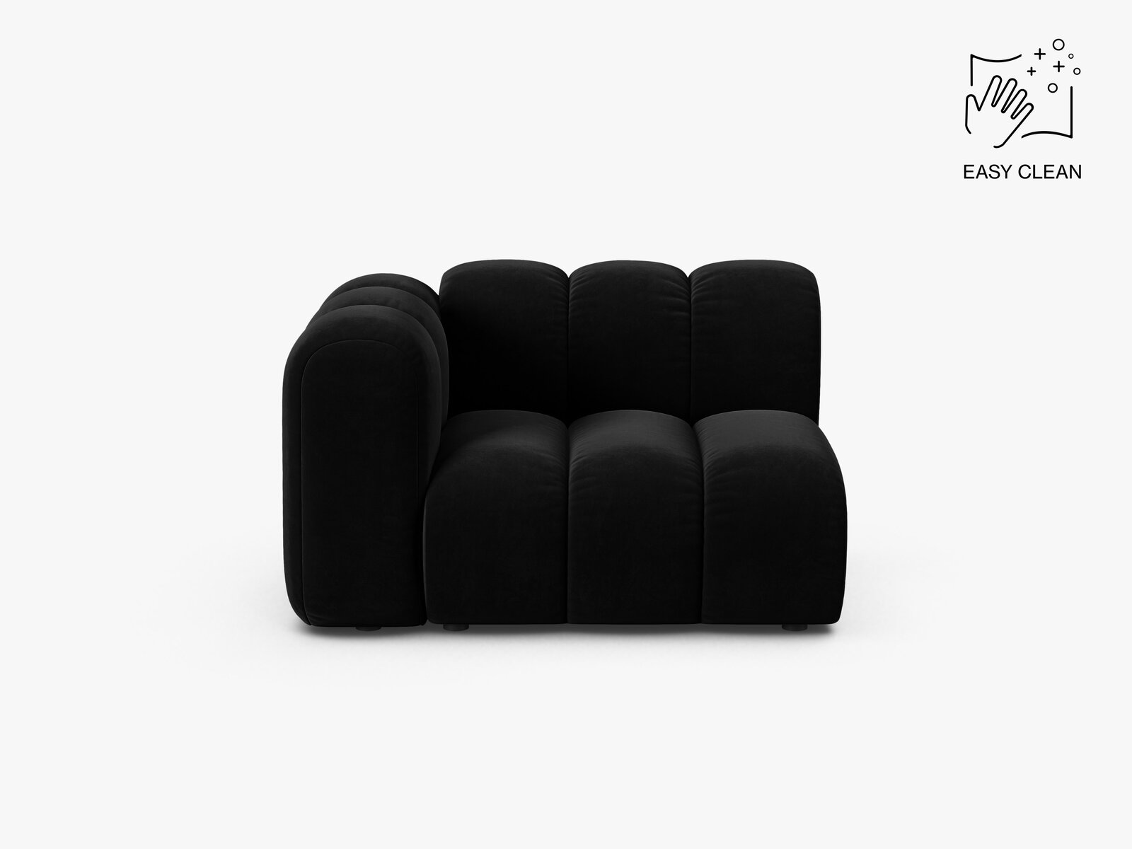 Micadoni Modul Lupine 1-Sitzer Samt Venus Schwarz Links