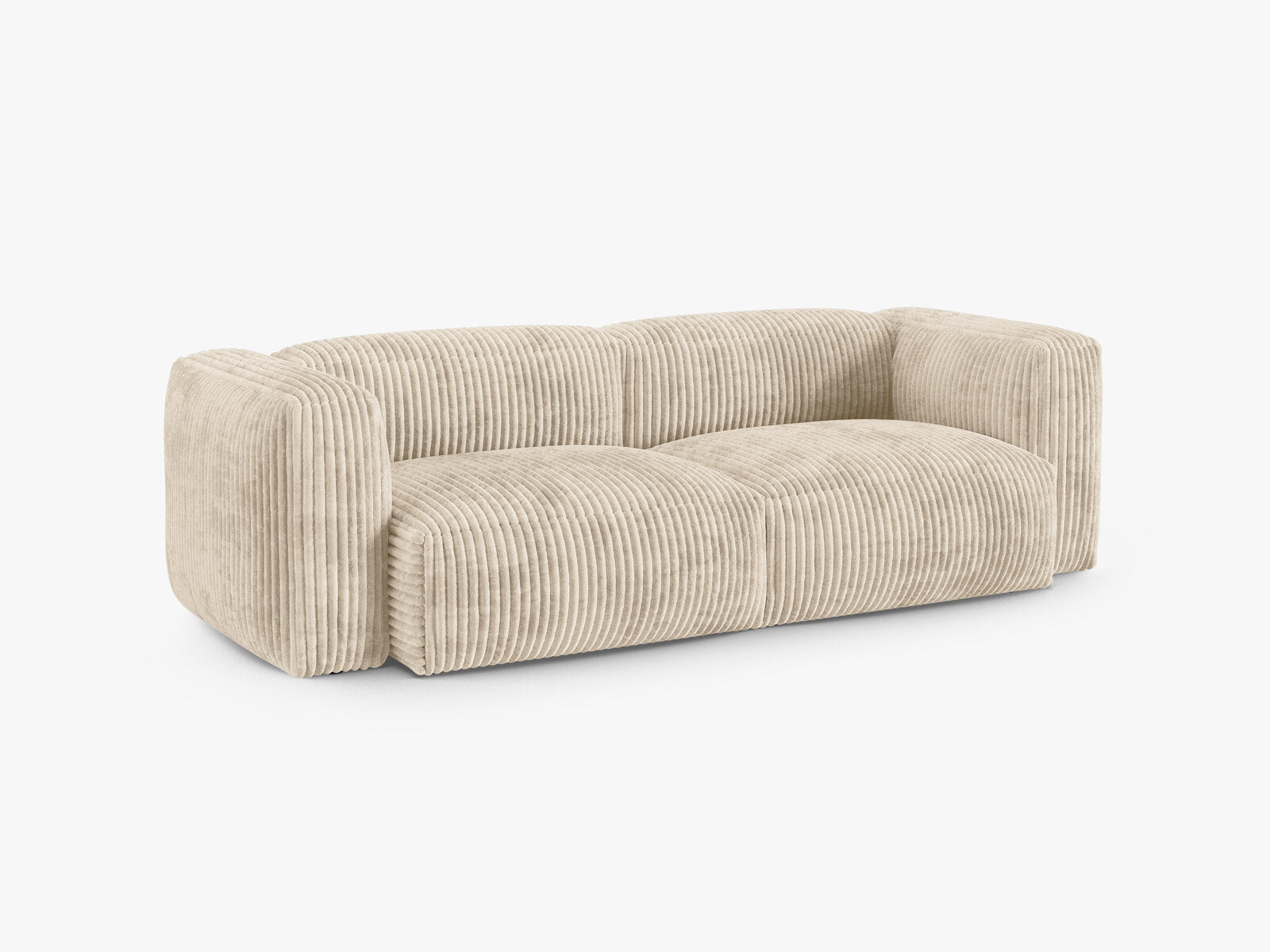 Micadoni Sofa Martina 3-Sitzer 90cm Sitztiefe Kord Tilia Helles Beige