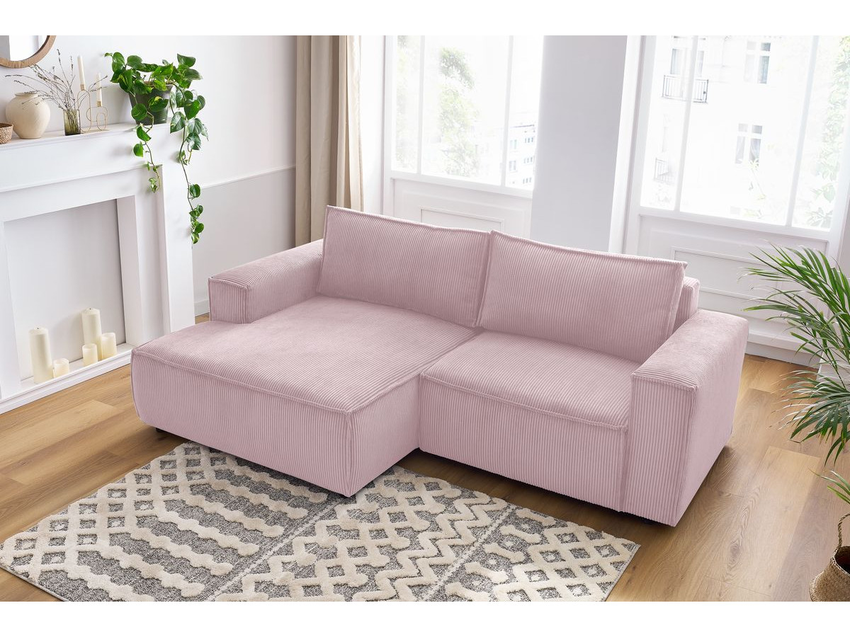 Bobochic Nihad Ecksofa Cordsamt Violett Ecke links