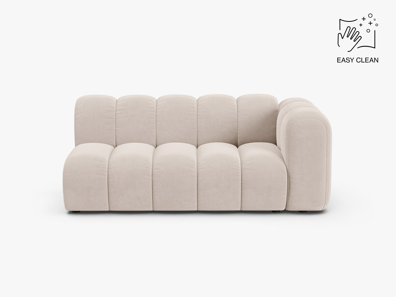 Micadoni Modul Lupine 3-Sitzer Samt Venus Helles Beige Rechts