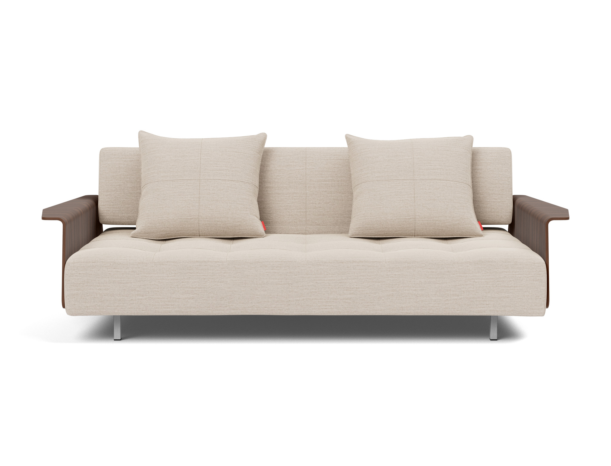 Schlafsofa Long Horn D.E.L. mit Armlehnen Webstoff Blida 612-Sand-Grey