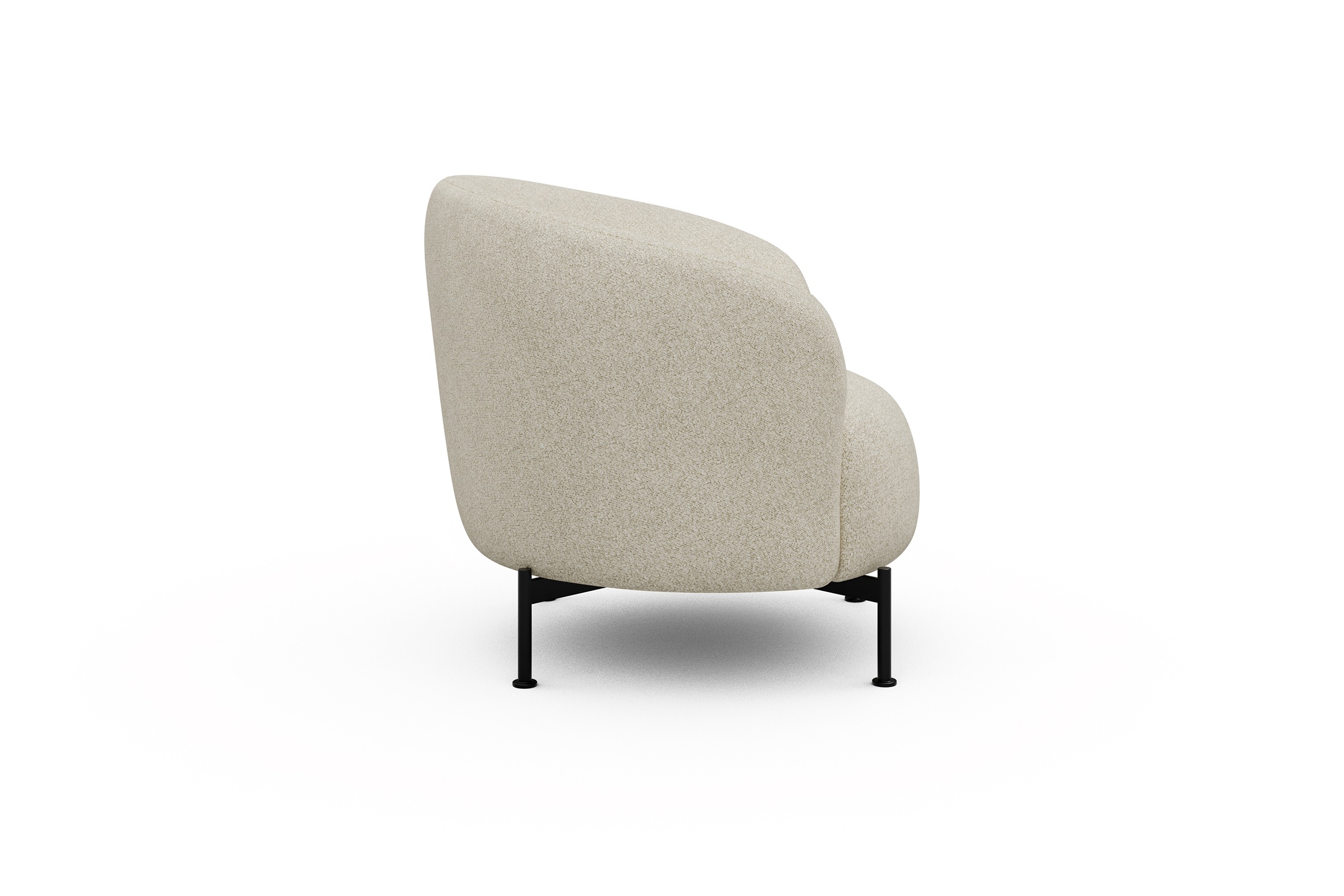 Sessel Ronda X-Metallgestell Schwarz Boucle-Off-White
