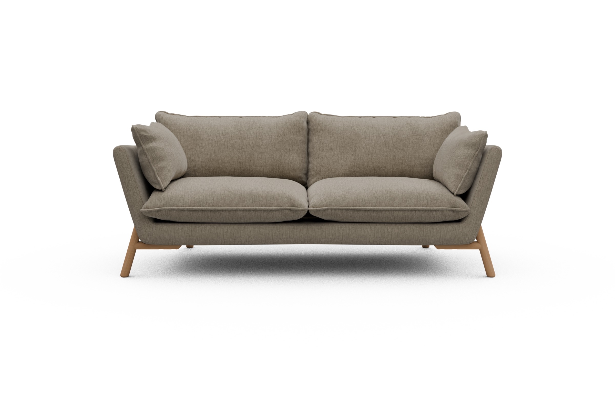Skandi Home Sofa Emil PREMIUM 2-Sitzer Beinfarbe Eiche Natur Smooth-Beige moebelfaktor
