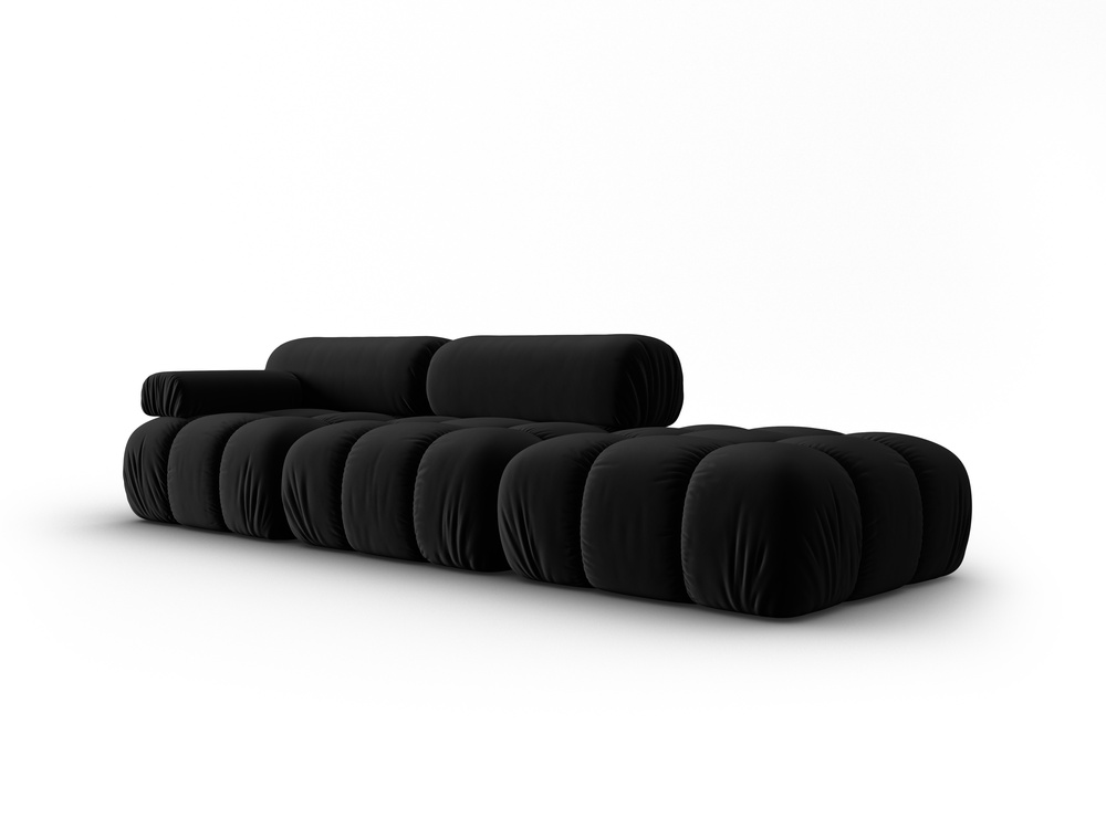 Cosmopolitan Design Modulares Sofa Cortina 4-Sitzer Samt Bluvel Schwarz Links