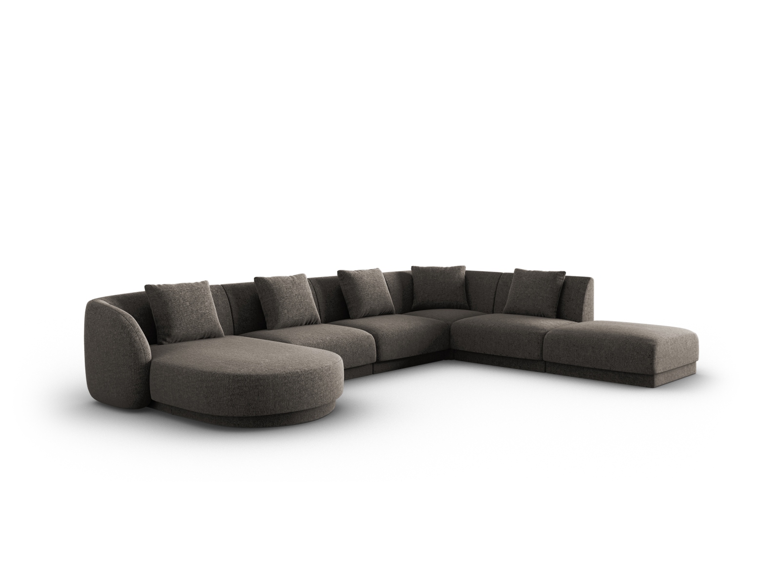 Cosmopolitan Design Panoramasofa Tulum 6-Sitzer Chenille Eden Hellgrau Rechts