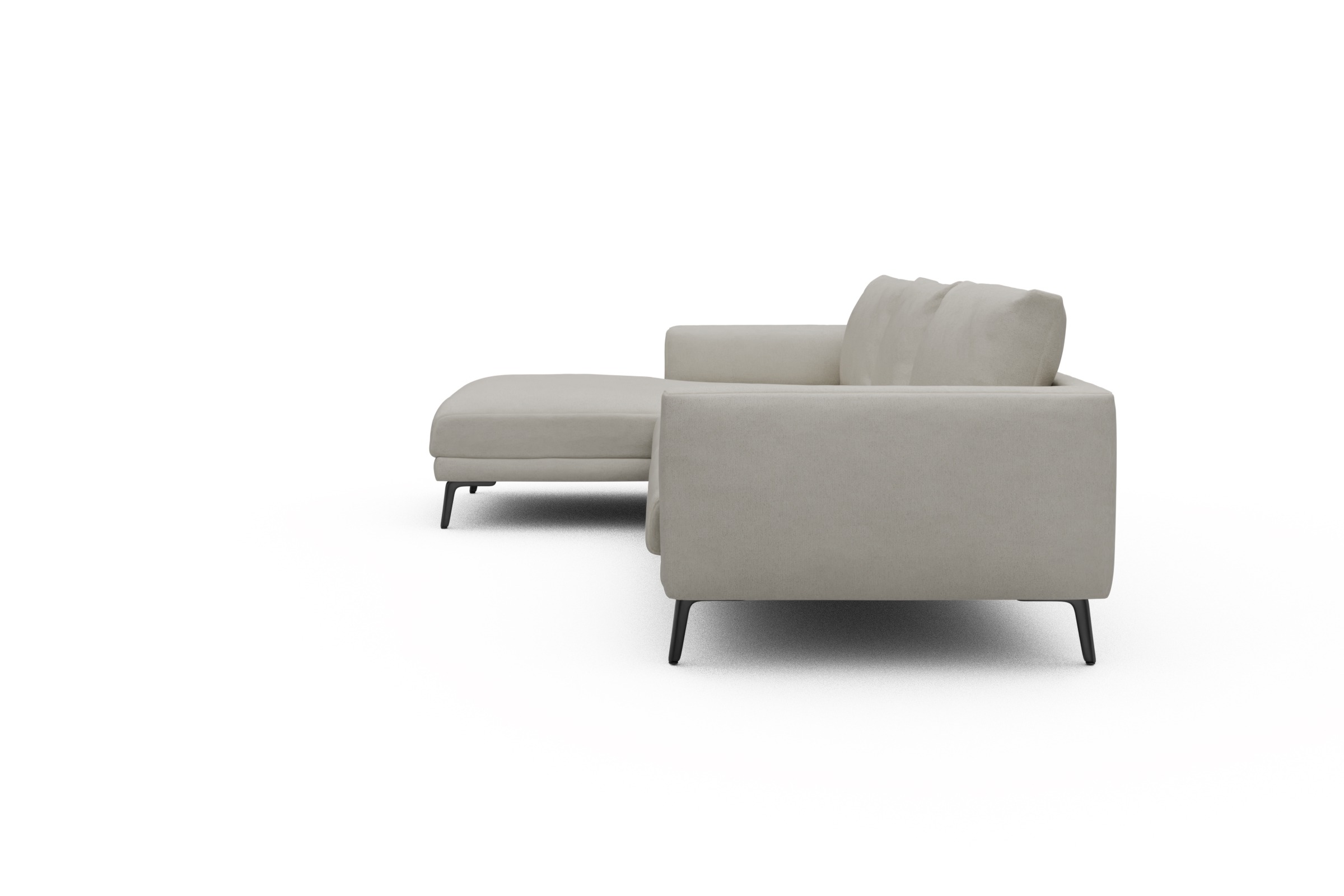 Ecksofa Karl Chaiselongue links mit 2,5-Sitzer Denari-Clean-Beige