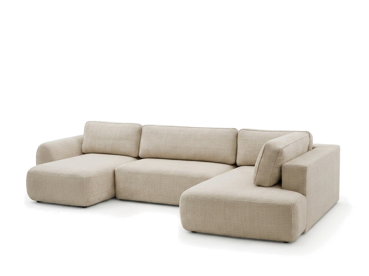 Bobochic Denise Wohnlandschaft Strukturstoff Beige Ecke links