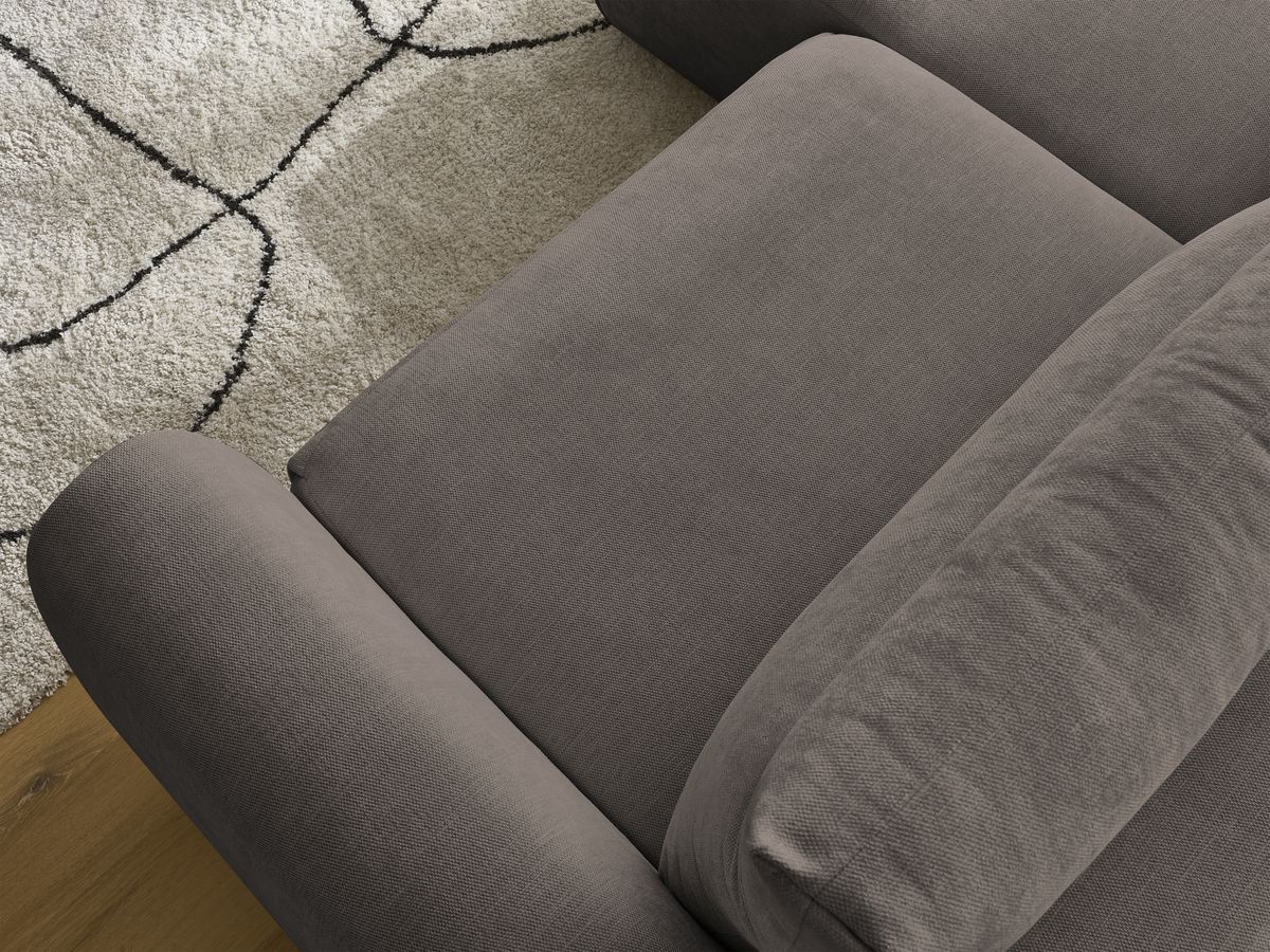 Bobochic Aden Ecksofa 246 × 152 cm Stoff Taupe Ecke links