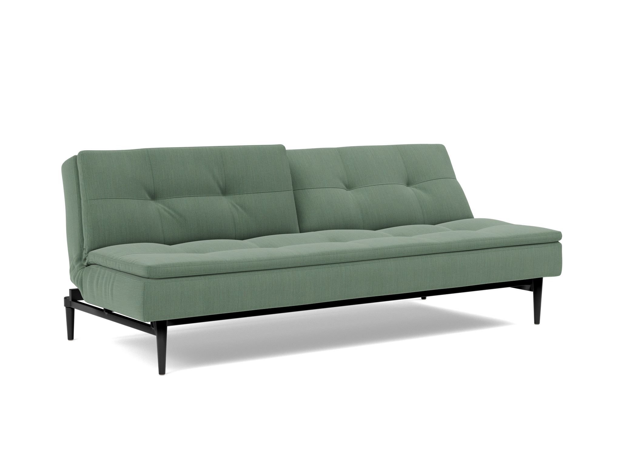 Schlafsofa Dublexo Flachgewebe Elegance 518-Green Beine Styletto Eiche schwarz