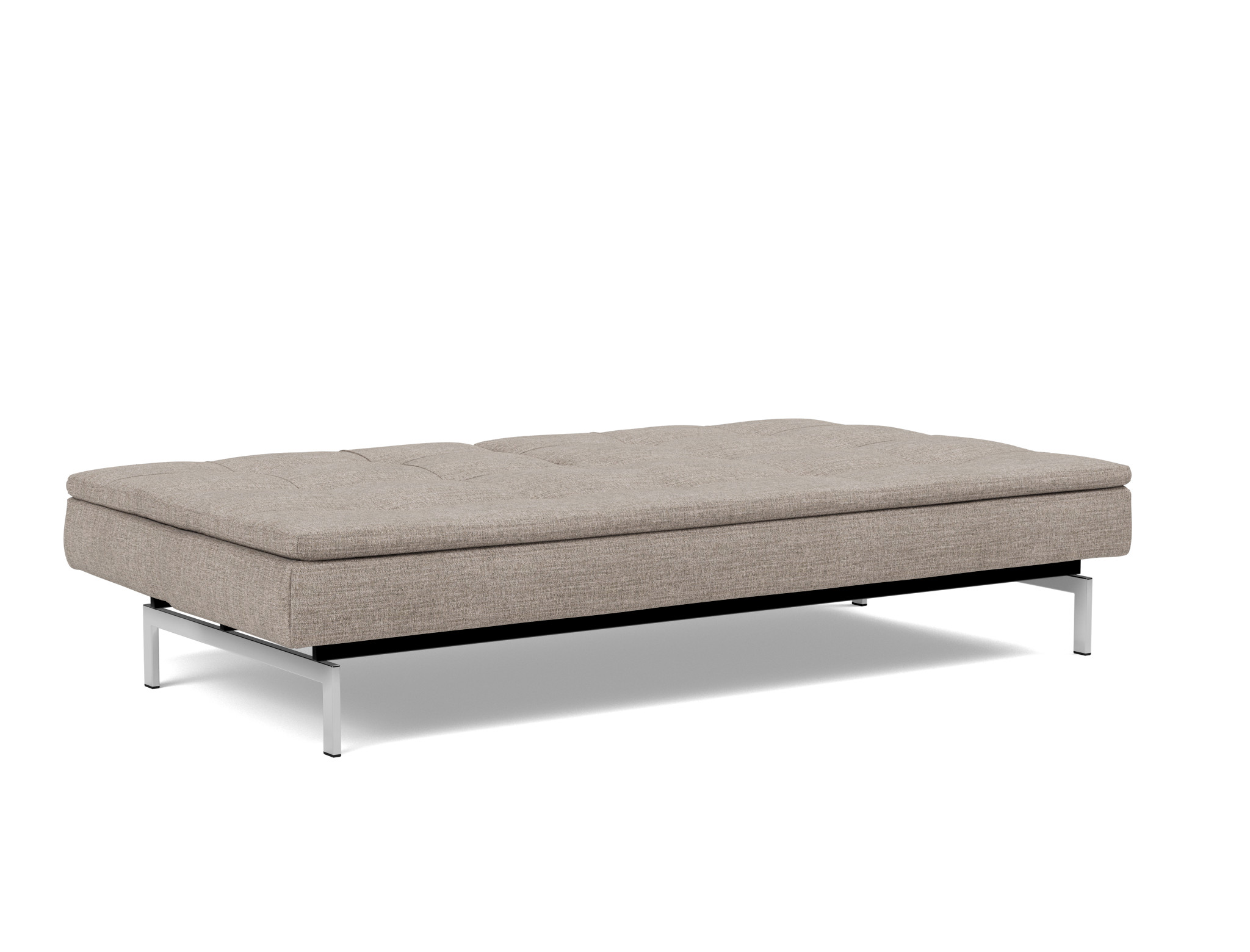 Schlafsofa Dublexo Chenille Yuveno 472-Warm-Grey Beine Chrom