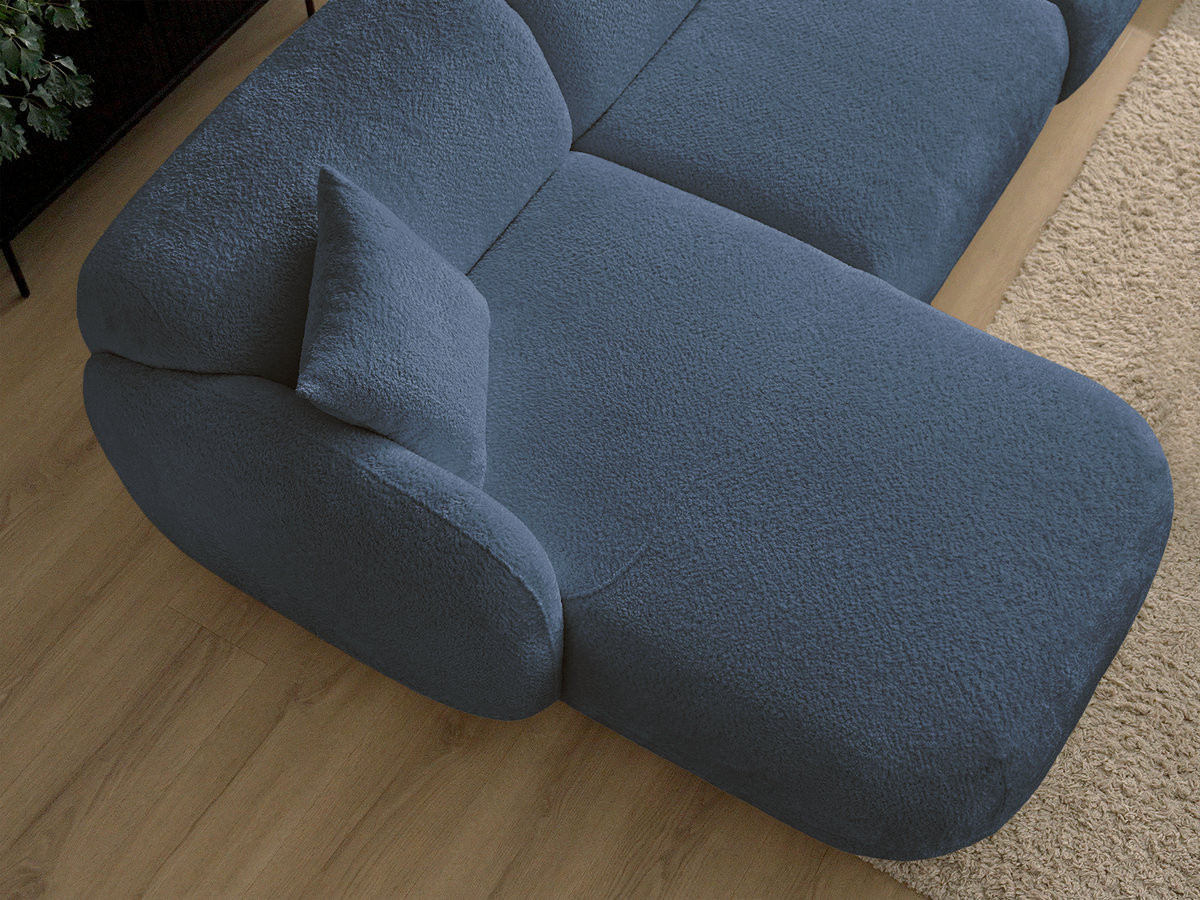 Bobochic Anda Ecksofa 241 × 163 cm Chenille Dunkelblau Ecke links