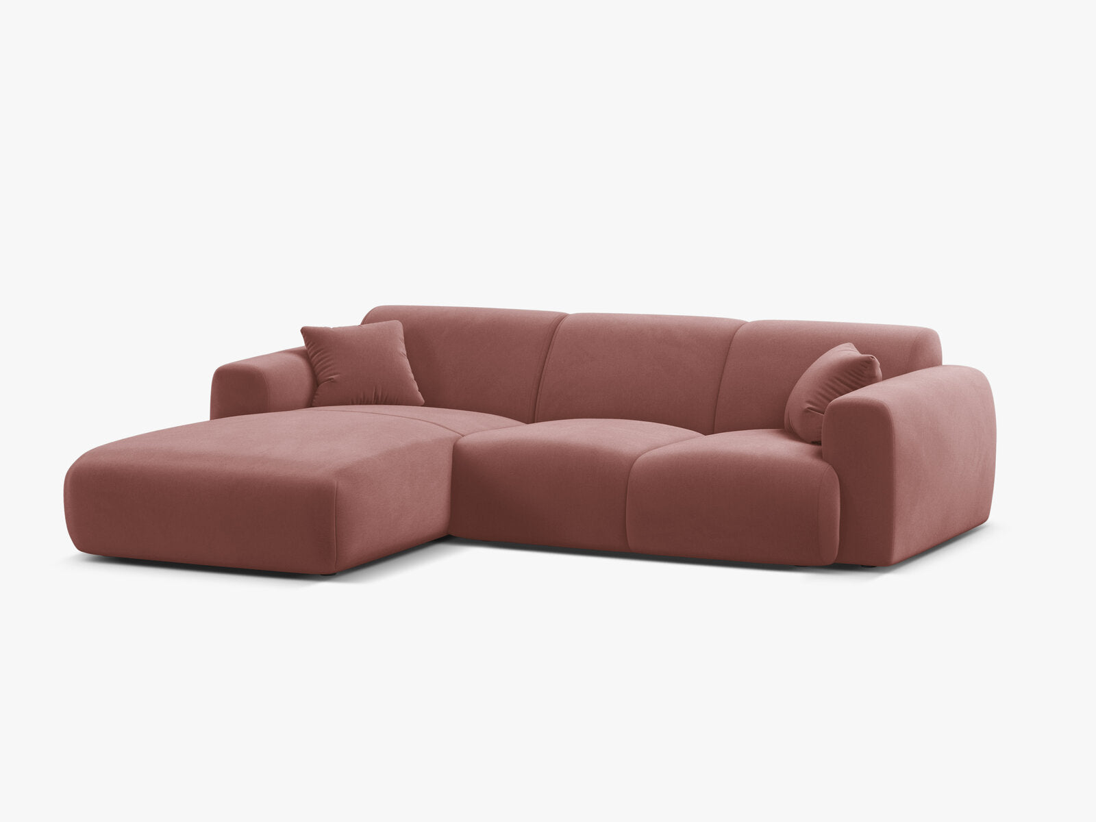 Micadoni Ecksofa Molino 4-Sitzer Links Samt Casino Flamingo