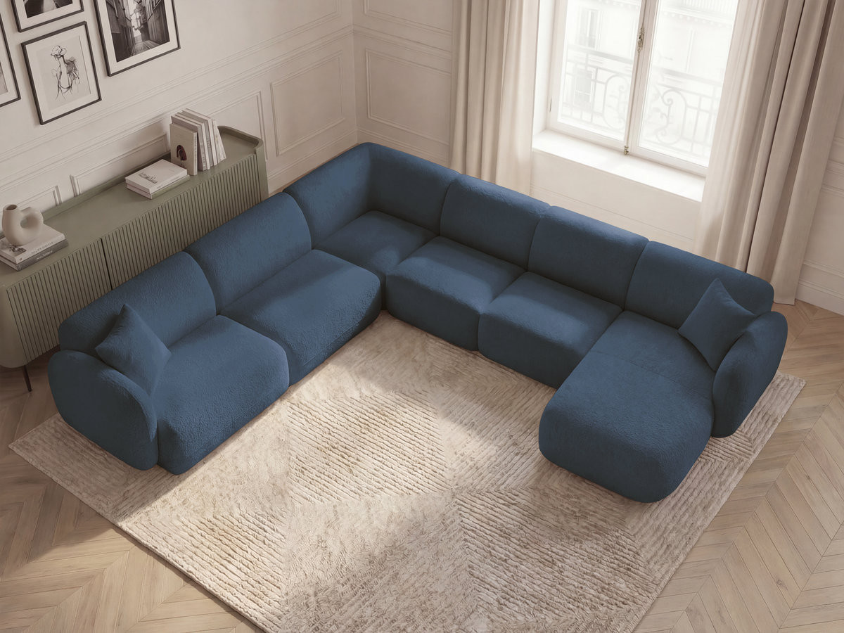 Bobochic Anda Wohnlandschaft Chenille Dunkelblau Ecke links