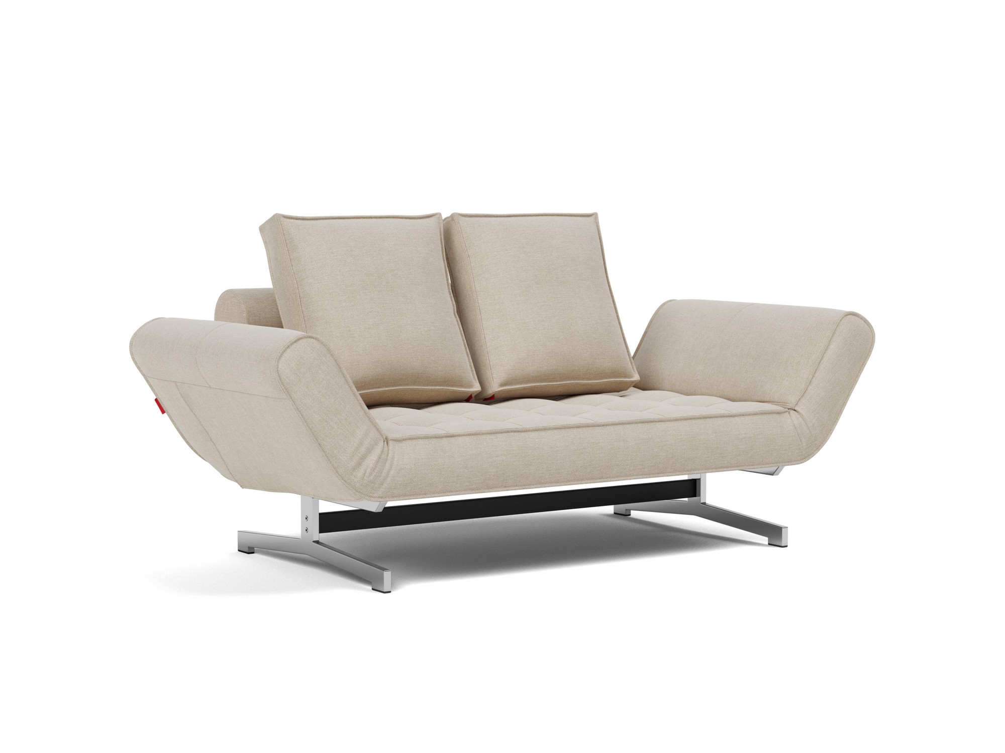 Tagesbett Ghia Flachgewebe Phobos 586-Latte Beine Chrom