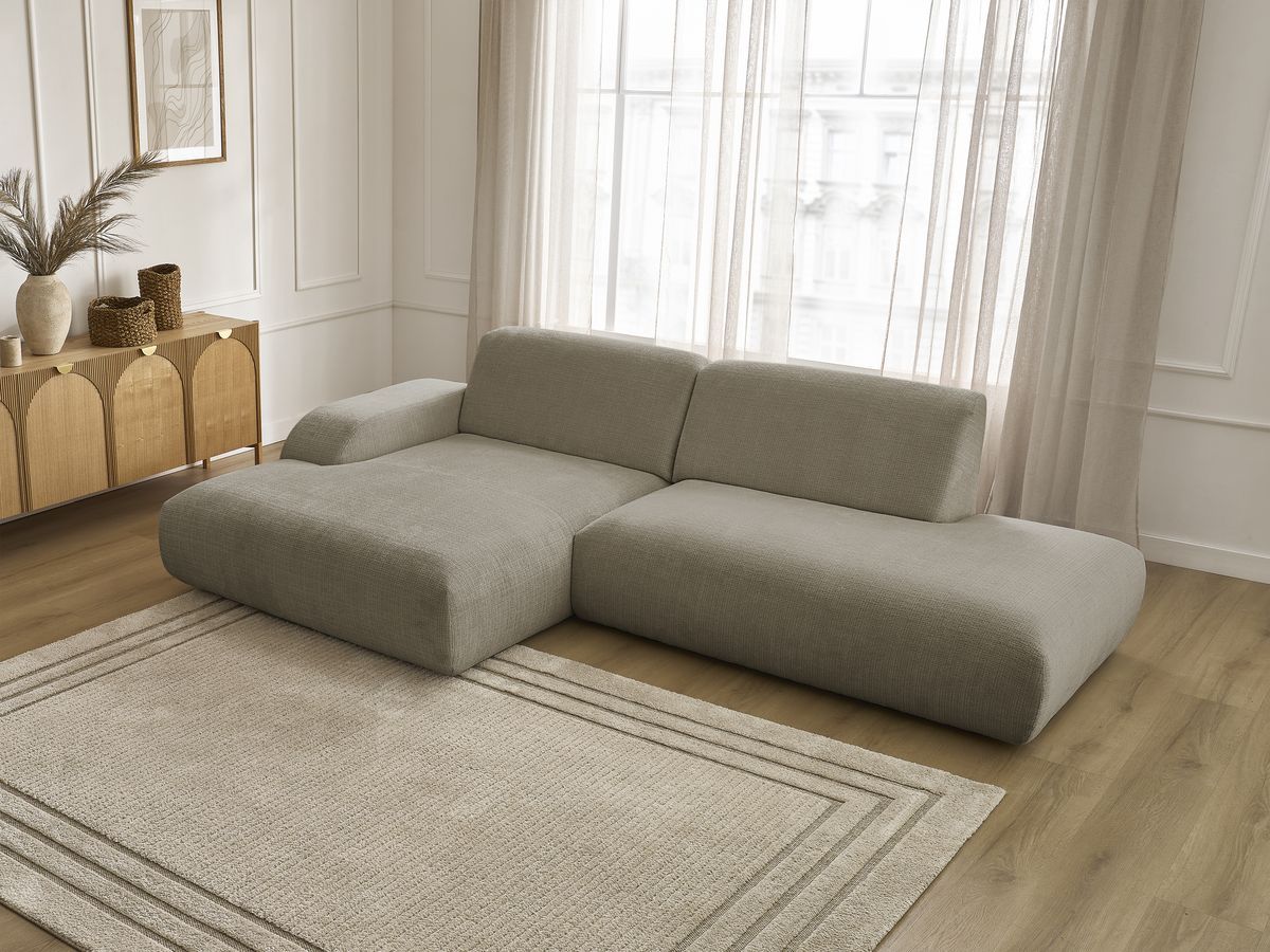 Bobochic Sirius Ecksofa 300 × 170 cm Strukturstoff Taupe Ecke links