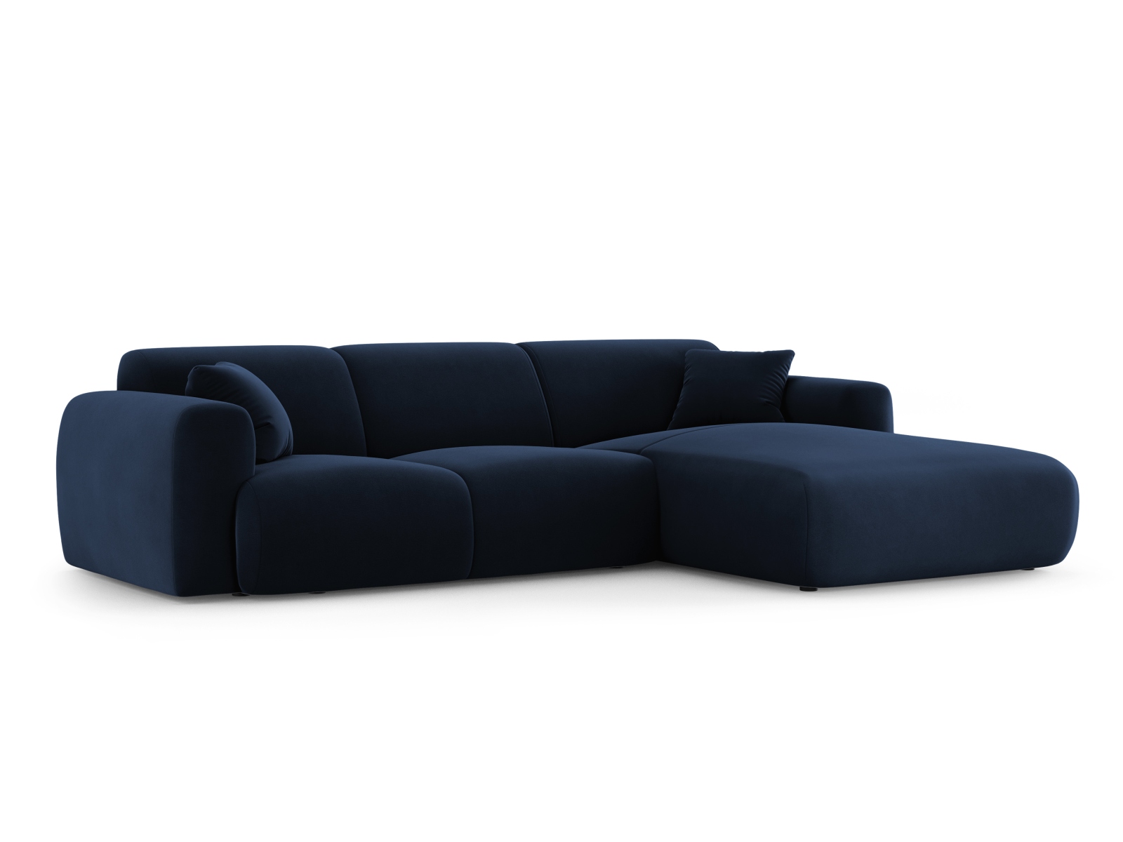Cosmopolitan Design Ecksofa Nolio 4-Sitzer Samt Casino Königsblau Rechts