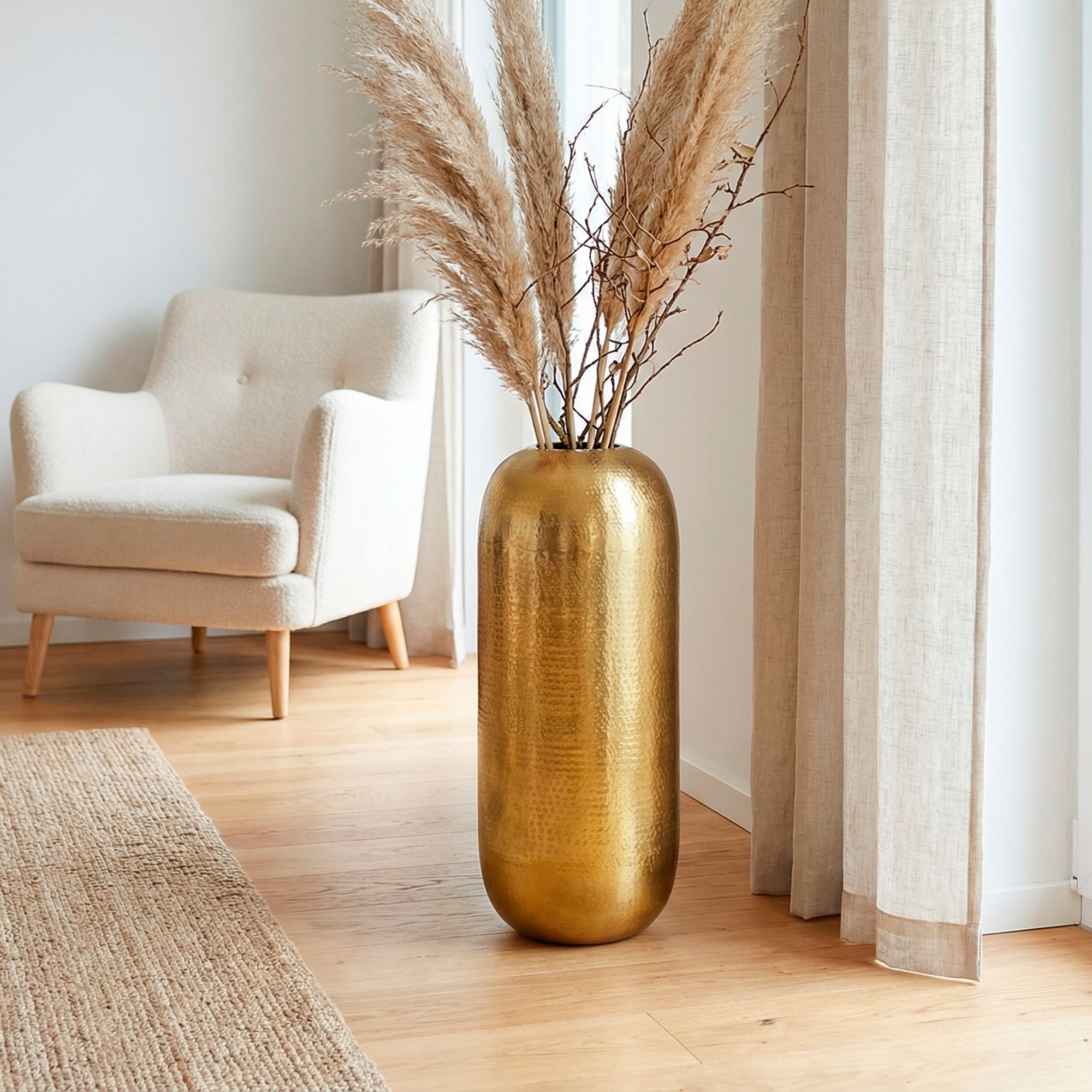 Bodenvase Arendal Aluminium Gold 60 cm