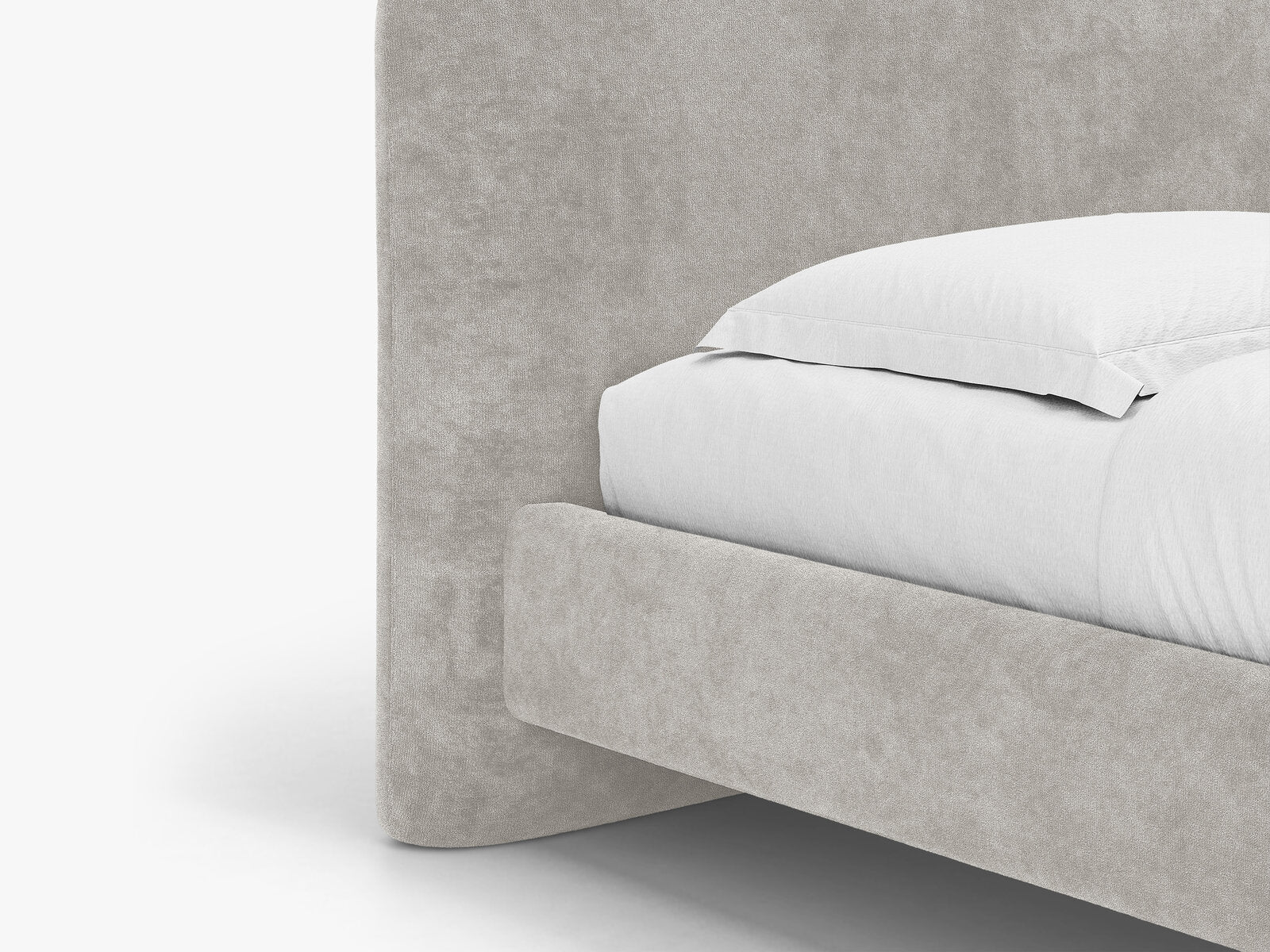 Micadoni Vera Bett mit Kopfteil Chenille Perfect Harmony Hellgrau 140x200