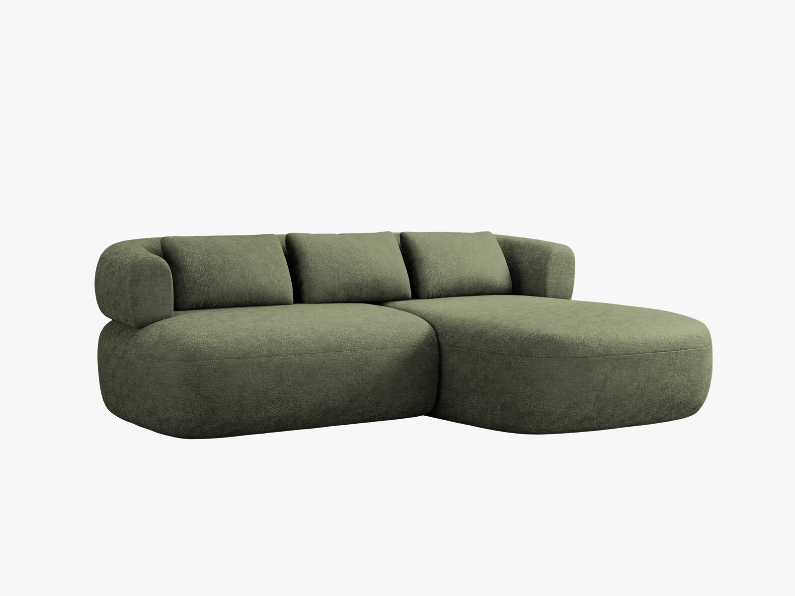 Micadoni 5-Sitzer Ecksofa Jenny Kleine Version Rechts Chenille Perfect Harmony Grün