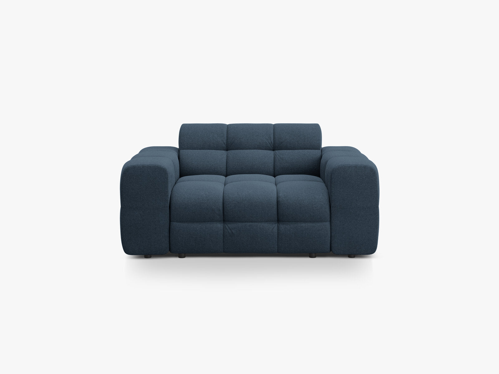 Micadoni Sofa Kendal 2-Sitzer Strukturierter Stoff Marineblau