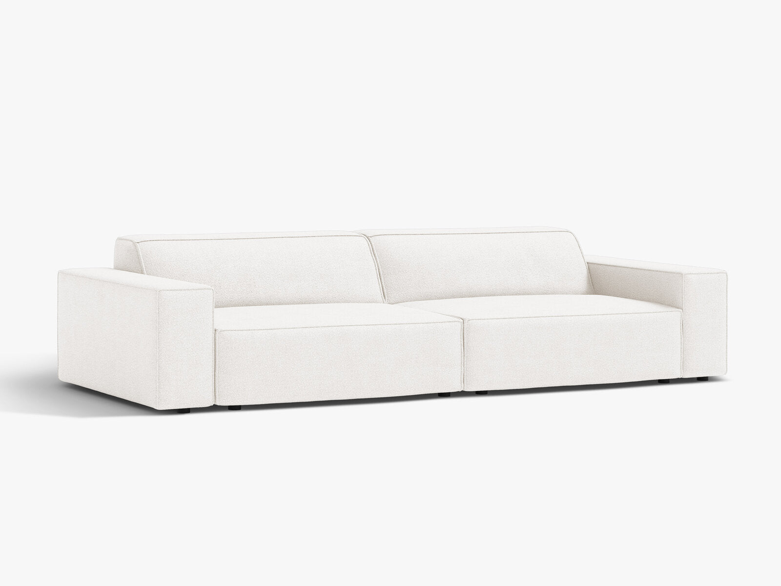 Micadoni Sofa Jodie 4-Sitzer Boucle Baloo Weiß
