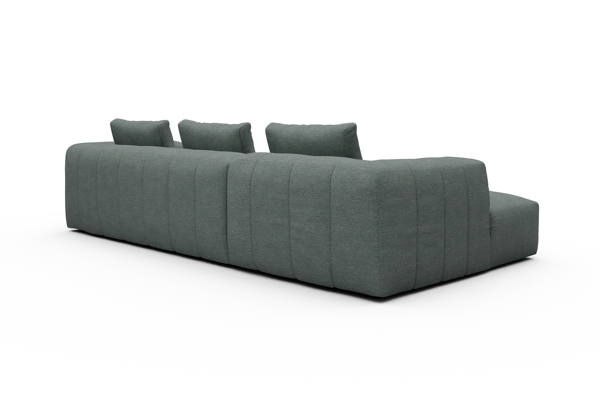 Ecksofa Hugo 2,5-Sitzer Armlehne rechts mit Chaiselongue Carreno-Ice-Blue