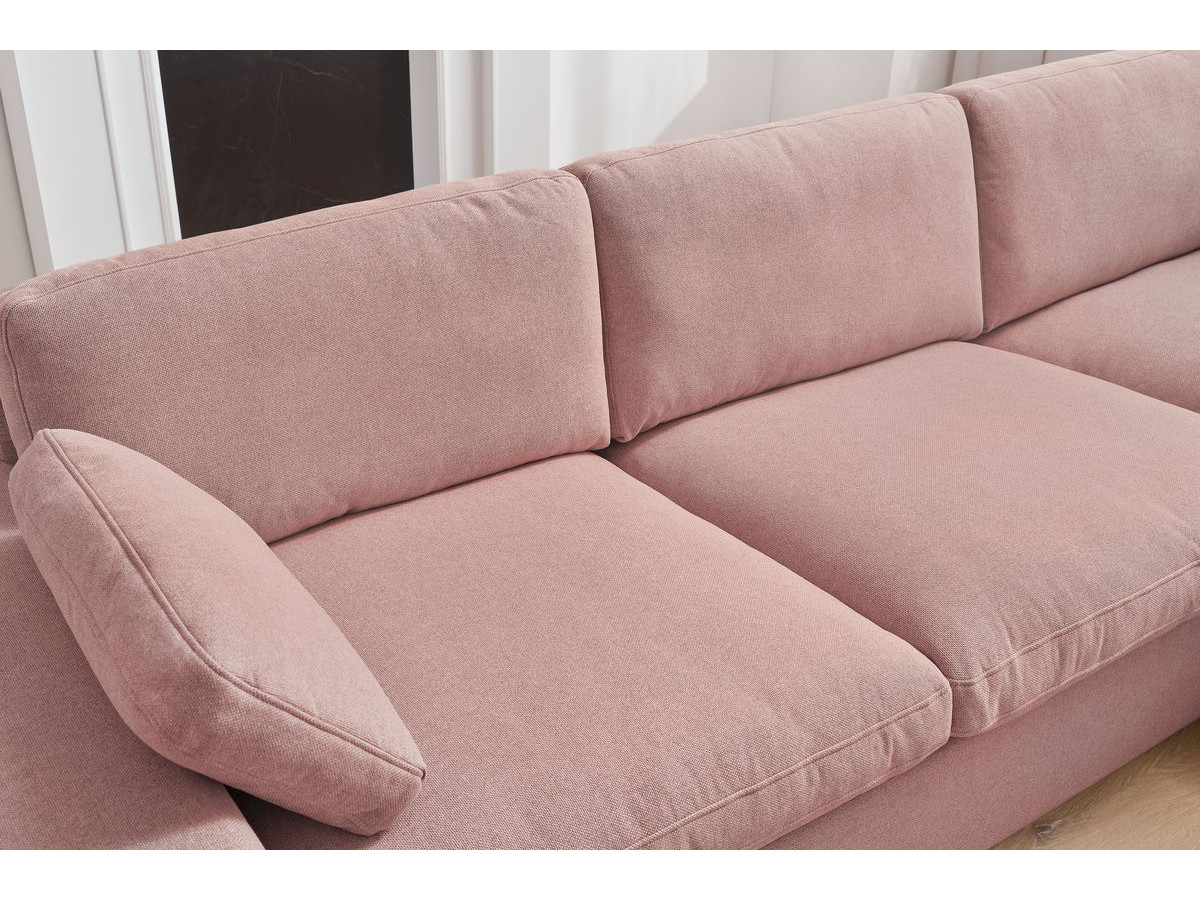 Bobochic Belair Ecksofa 280 × 139 cm Stoff Rosa
