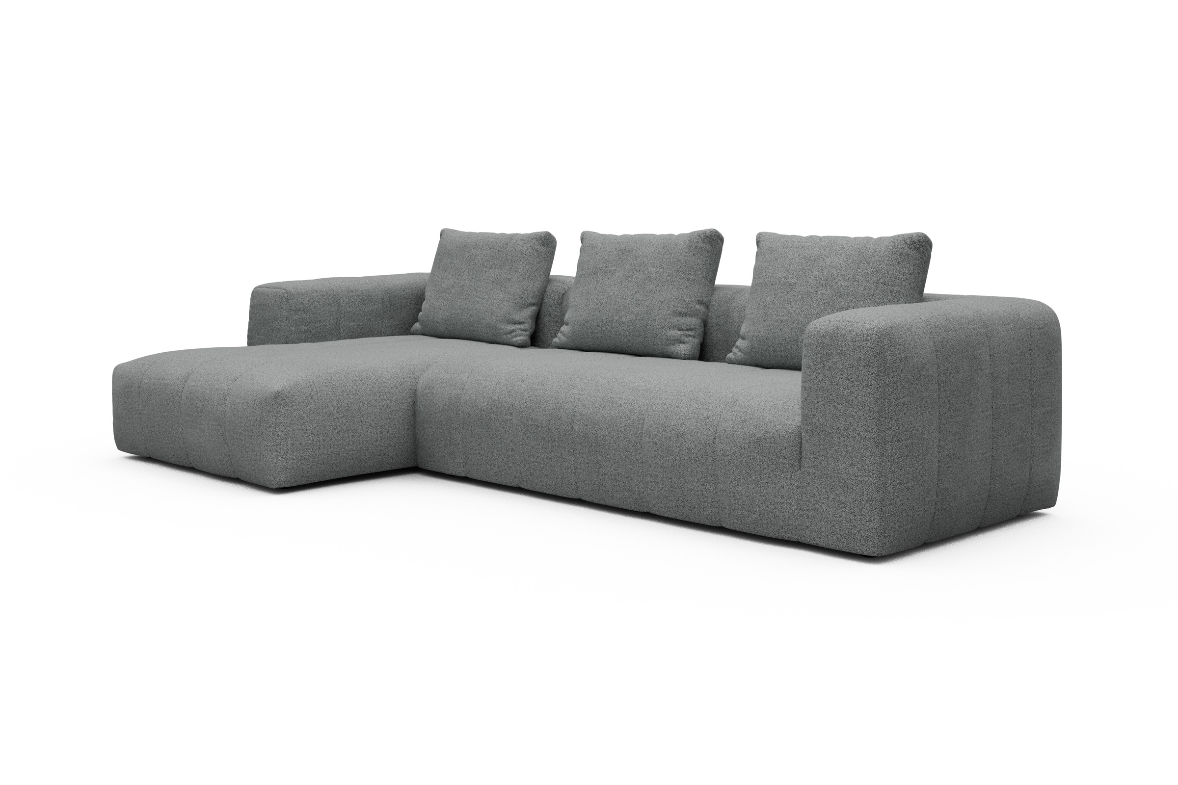 Ecksofa Hugo 2,5-Sitzer Armlehne rechts mit Chaiselongue Aivi-Gravet-Grey