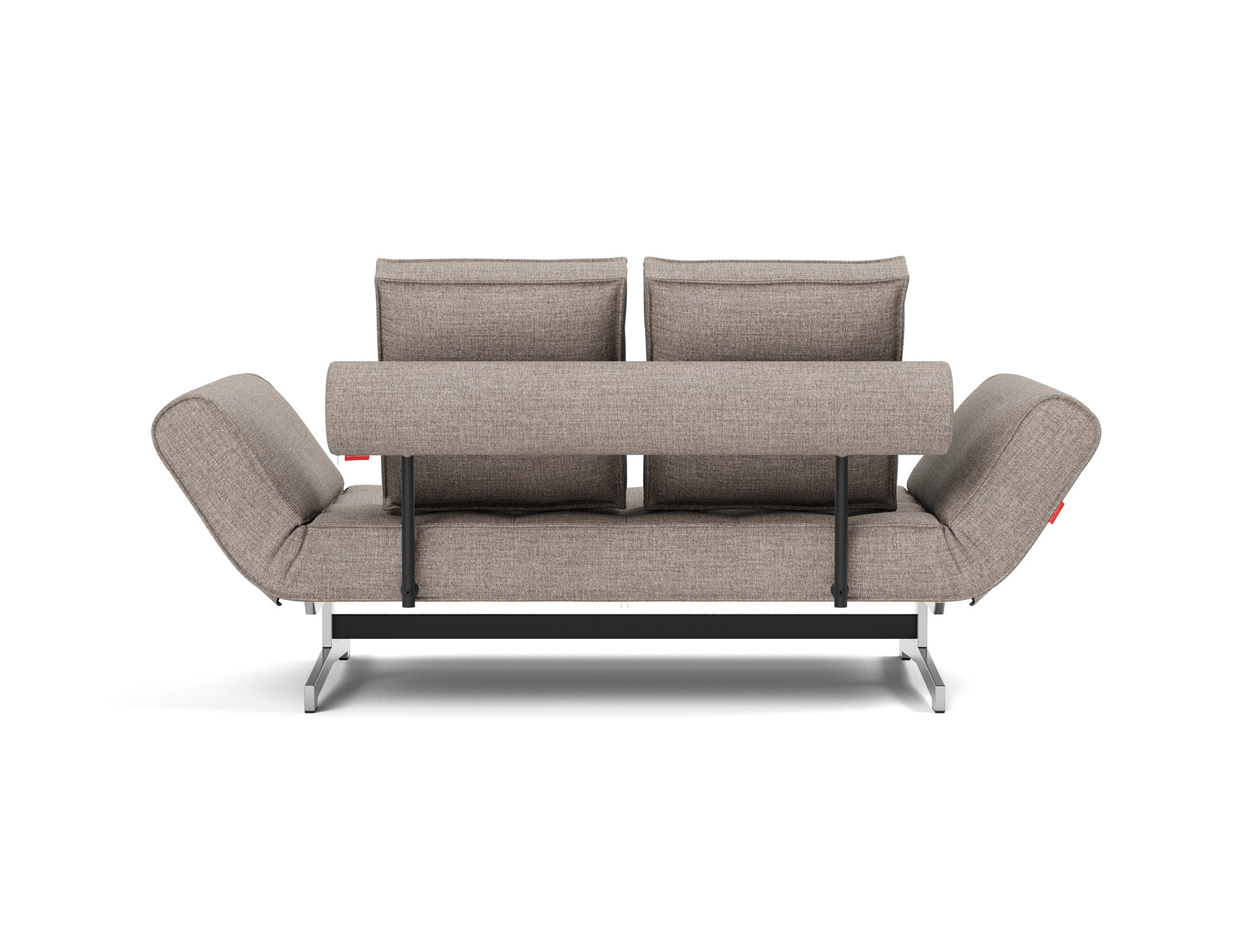 Tagesbett Ghia Chenille Yuveno 472-Warm-Grey Beine Chrom