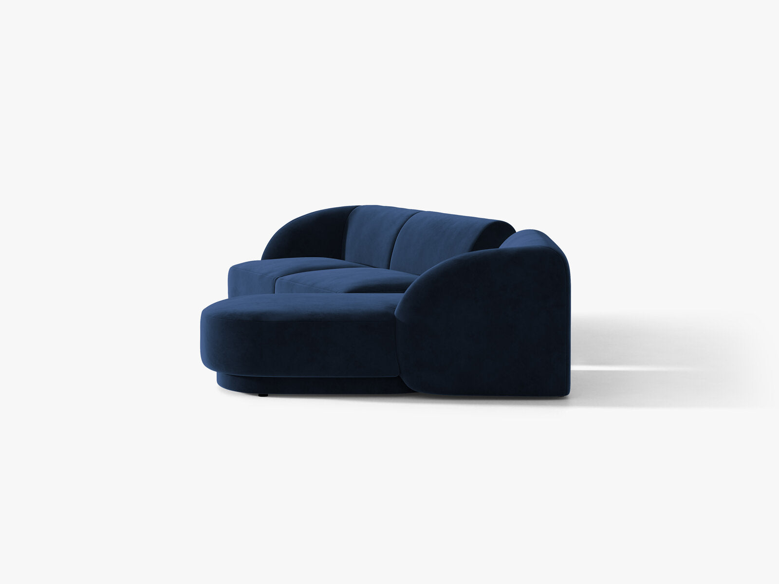 Micadoni Modulares Sofa Miley mit Recamiere 3-Sitzer Rechts Samt Bluvel Königsblau